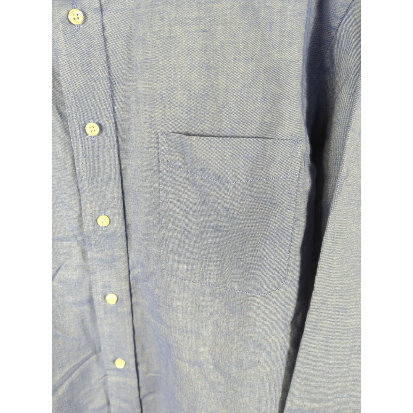 Lands' End Lands' End Men's Button-Down Shirt Blue 16x35 Regular Cotton Polyester Woven Chest Pocket EUC Size US L / EU 52-54 / 3 - 3 Thumbnail