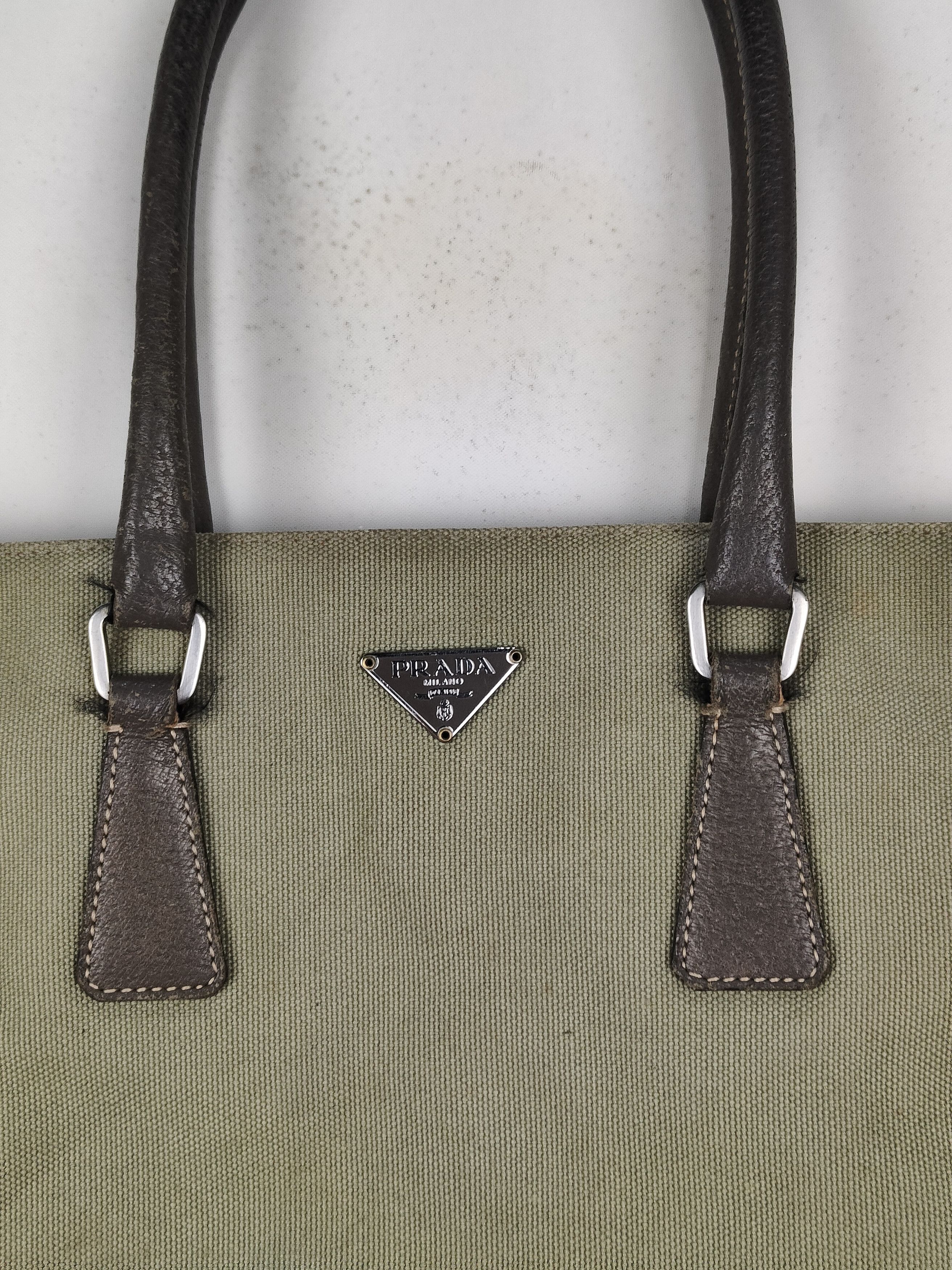 Prada Prada Canvas and Leather Hand Bag Size ONE SIZE - 2 Thumbnail