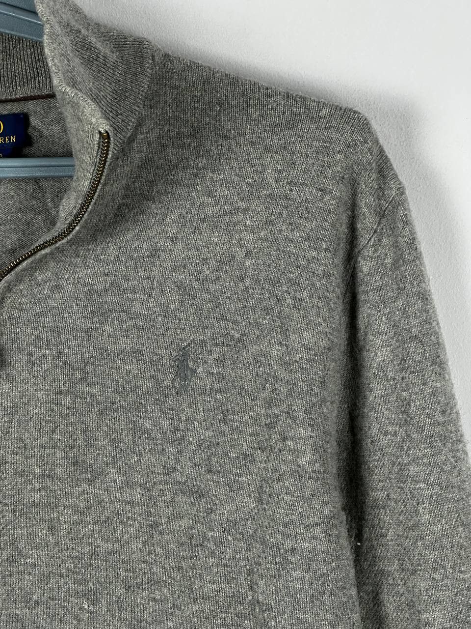 Polo Ralph Lauren Grey Polo Ralph Lauren Quarter Zip Wool Sweater Size US L / EU 52-54 / 3 - 4 Thumbnail
