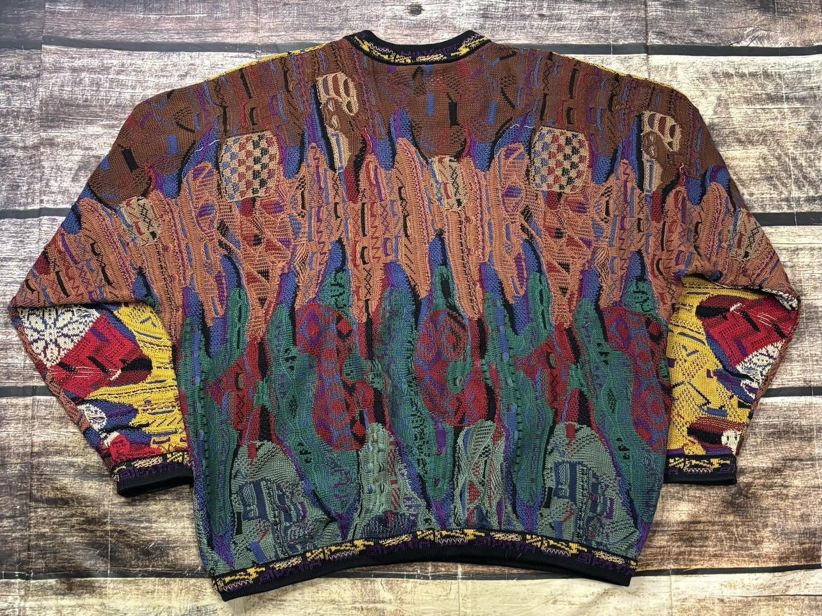 Coogi Coogi Sweater Mens L 3D Knit Flowers Mercerized Cotton Size US L / EU 52-54 / 3 - 3 Thumbnail