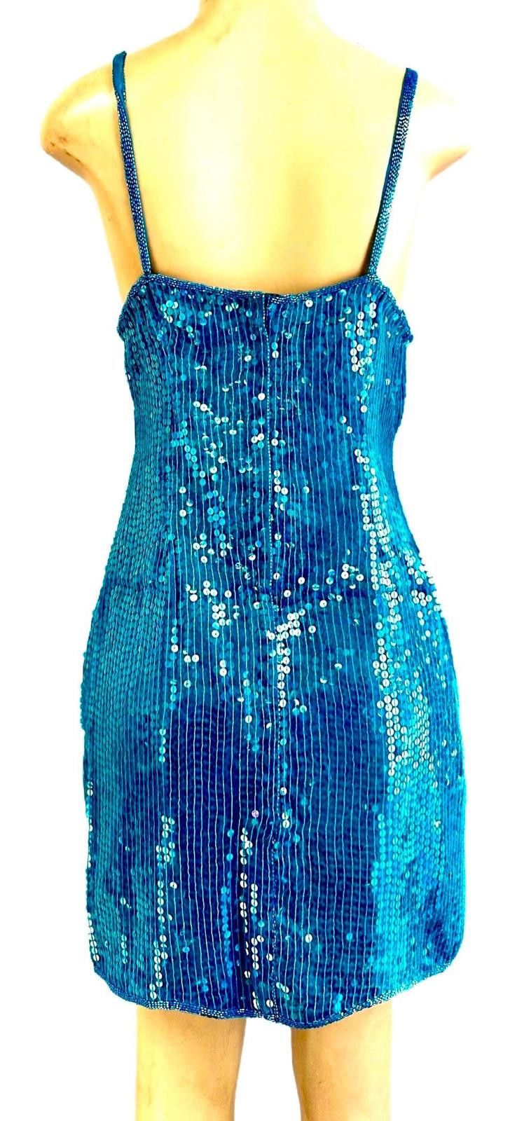 Other Sequin Turquoise Cocktail Dress size 10 Size L / US 10 / IT 46 - 2 Thumbnail