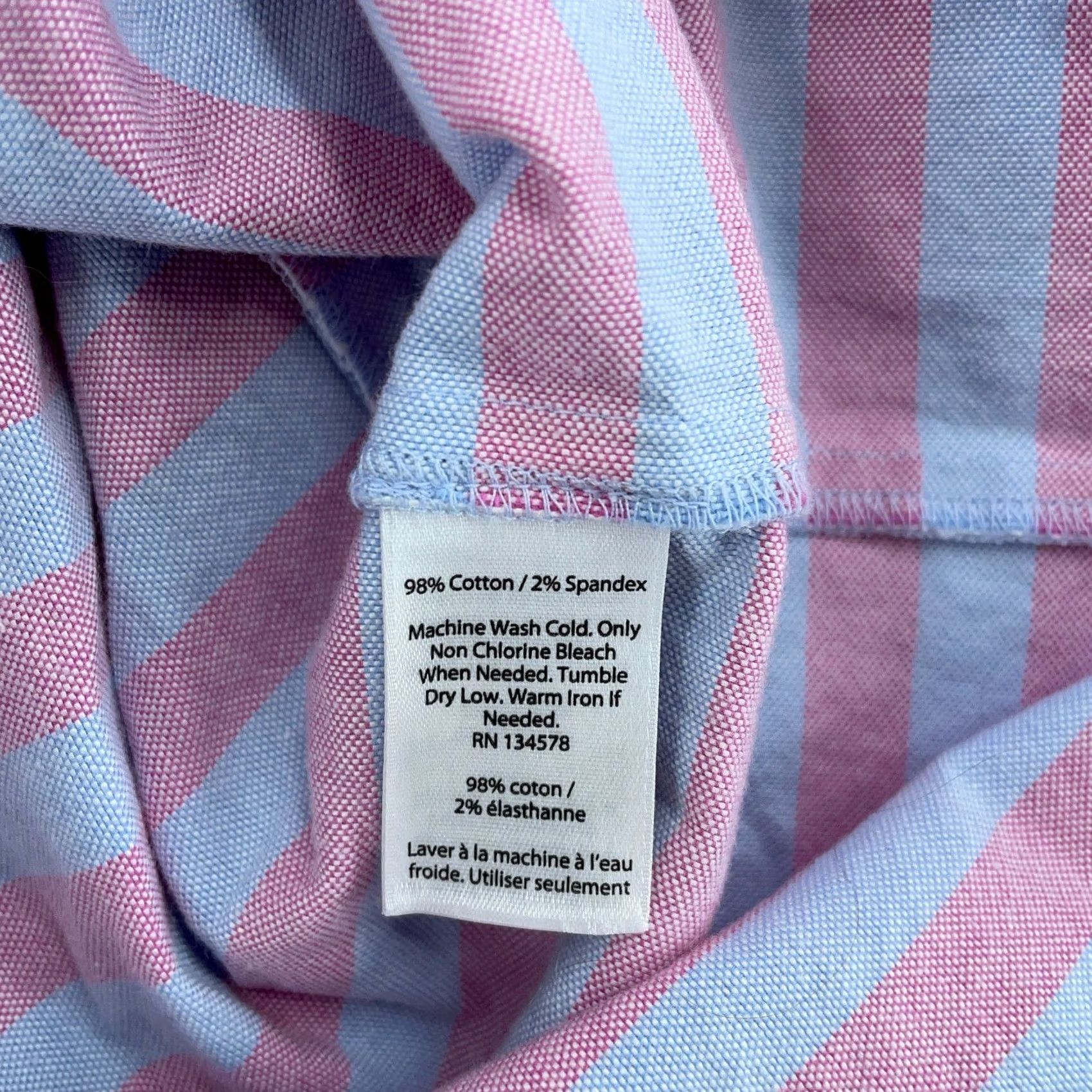 Vineyard Vines Vineyard Vines L/S Shirt Womens 4 Pink Blue Relaxed Coastside Striped Popover Shirt Womens Size S / US 4 / IT 40 - 4 Thumbnail