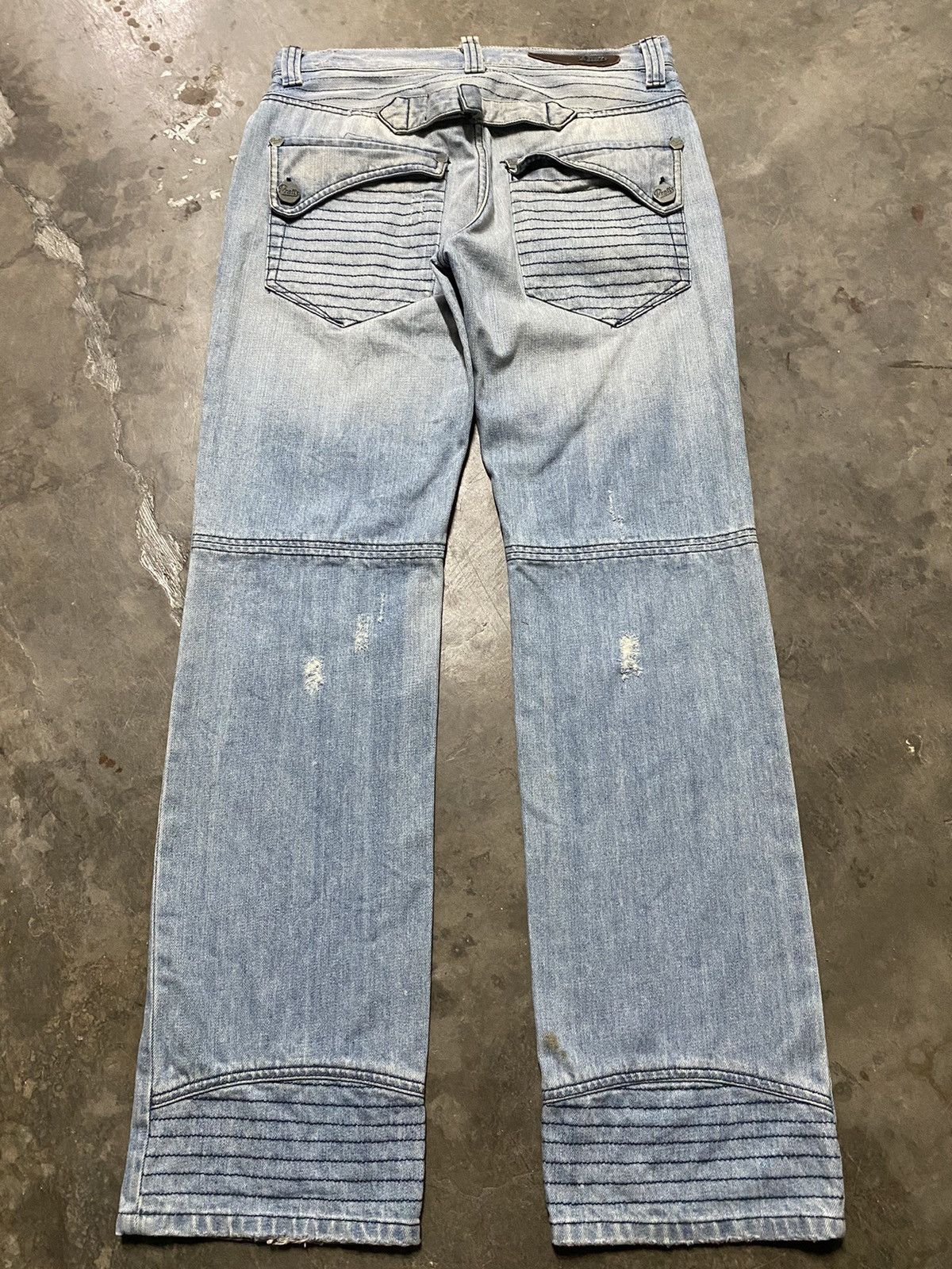 Jean Vintage Pratts Jeans Distressed Wash Blue @act232 Size US 31 - 1 Thumbnail