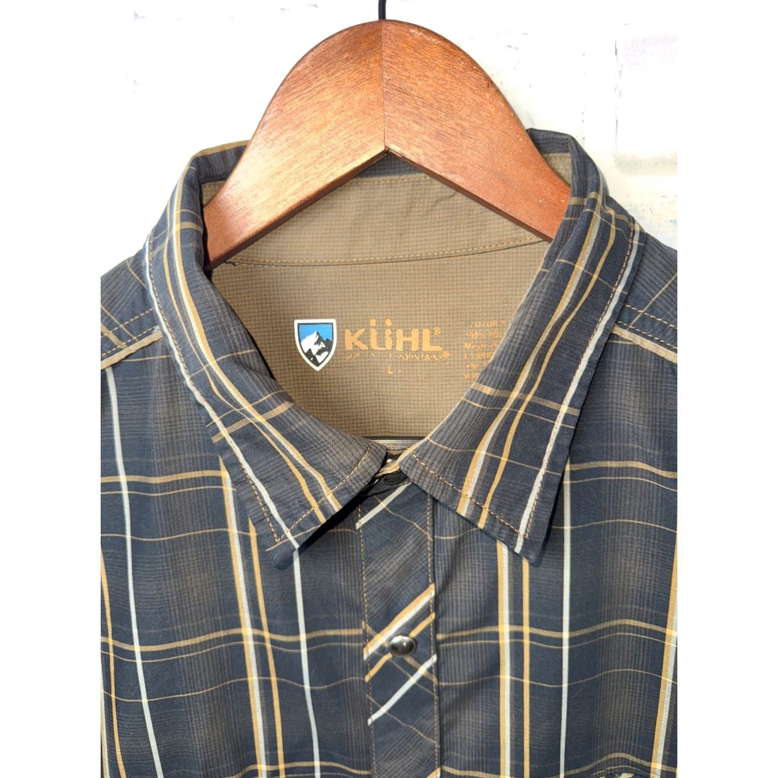 Vintage KUHL Plaid Long Sleeve Shirt Mens L Button-Down Snap Closure Brown Regular Size Shirt Size US L / EU 52-54 / 3 - 2 Thumbnail