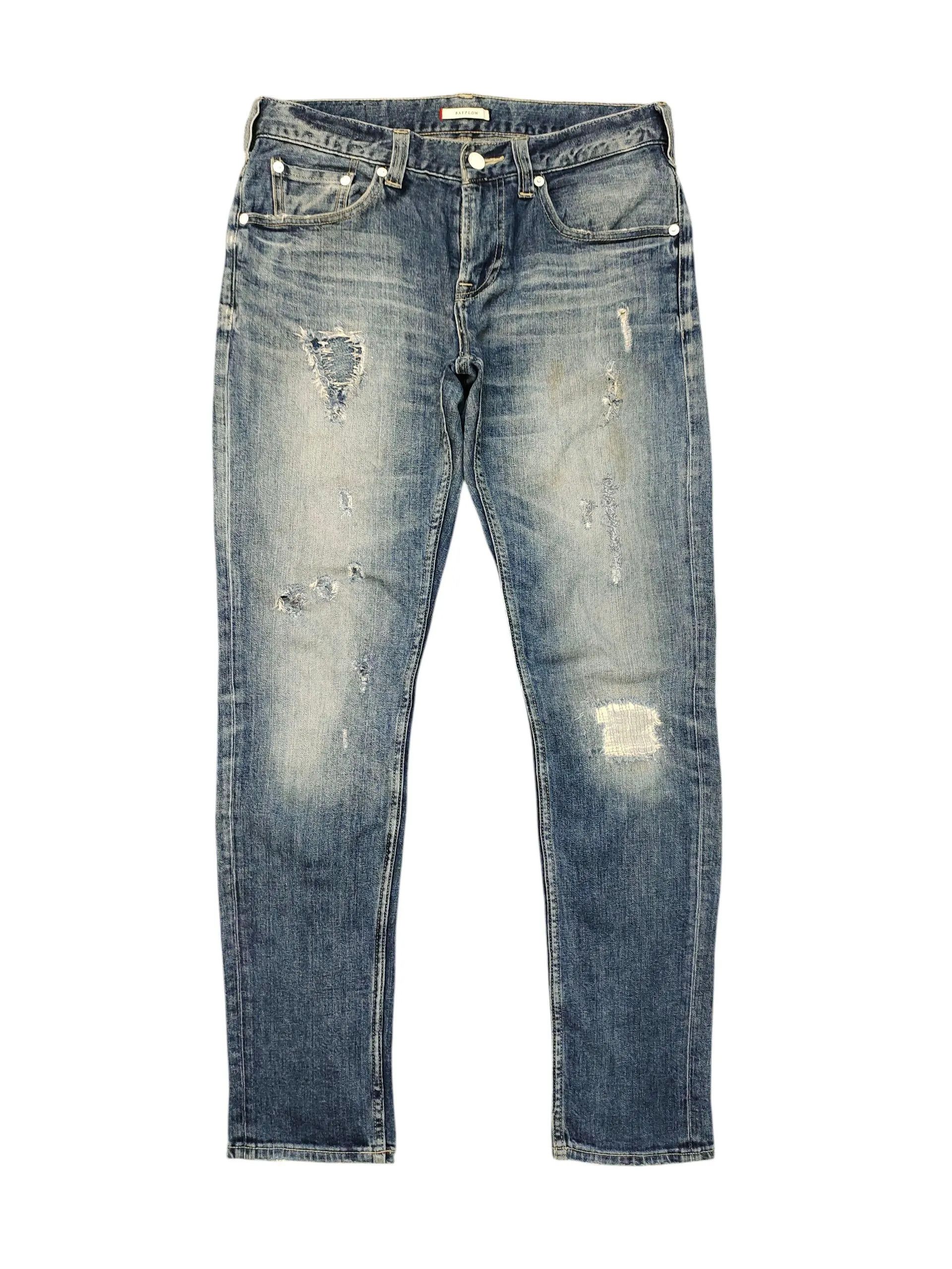 Kapital Vintage Bayflow Japan Patchwork Distress Denim Jeans Skinny Size US 29 - 1 Thumbnail