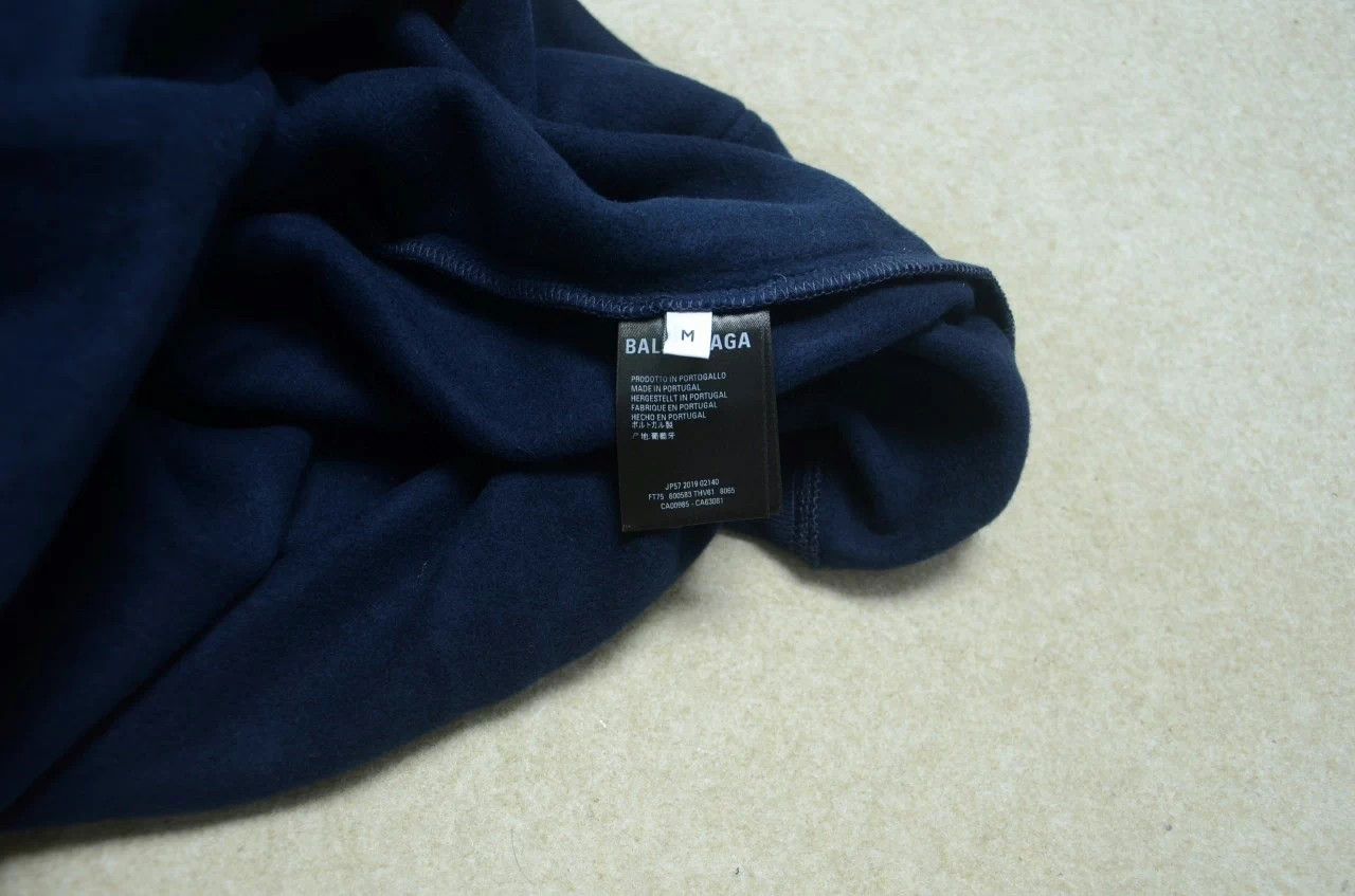 Balenciaga Balenciaga Navy Eiffel Tower Print Logo Loose Hoodie M Size US M / EU 48-50 / 2 - 8 Thumbnail