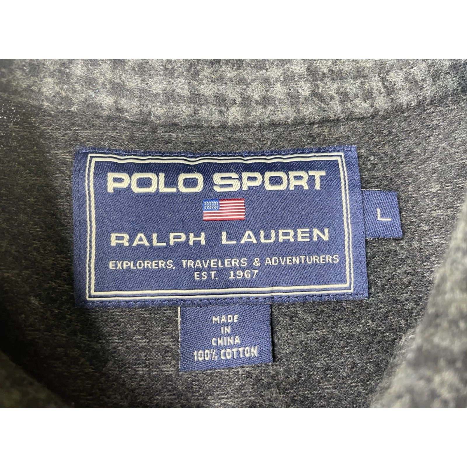Polo Ralph Lauren VINTAGE Polo Ralph Lauren Polo Sport Shirt Long Sleeve Rugby Houndstooth Plaid Mens Large Size US L / EU 52-54 / 3 - 3 Thumbnail