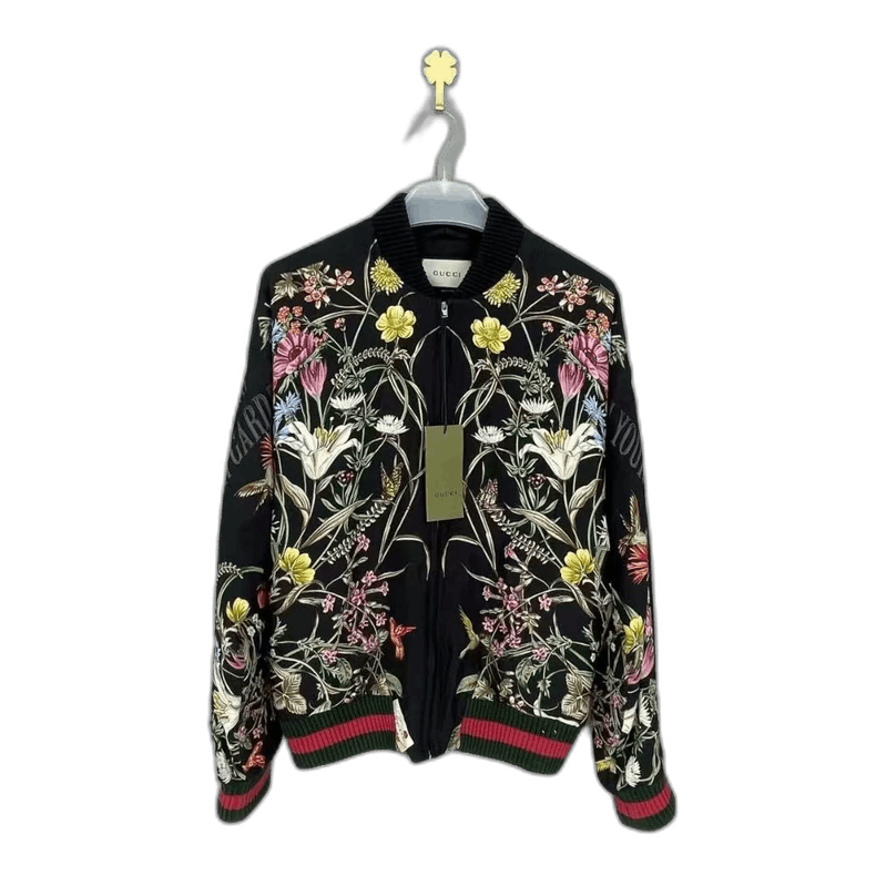 Gucci Gucci Baseball Jacket with Floral Embroidery-yf Size US L / EU 52-54 / 3 - 1 Thumbnail