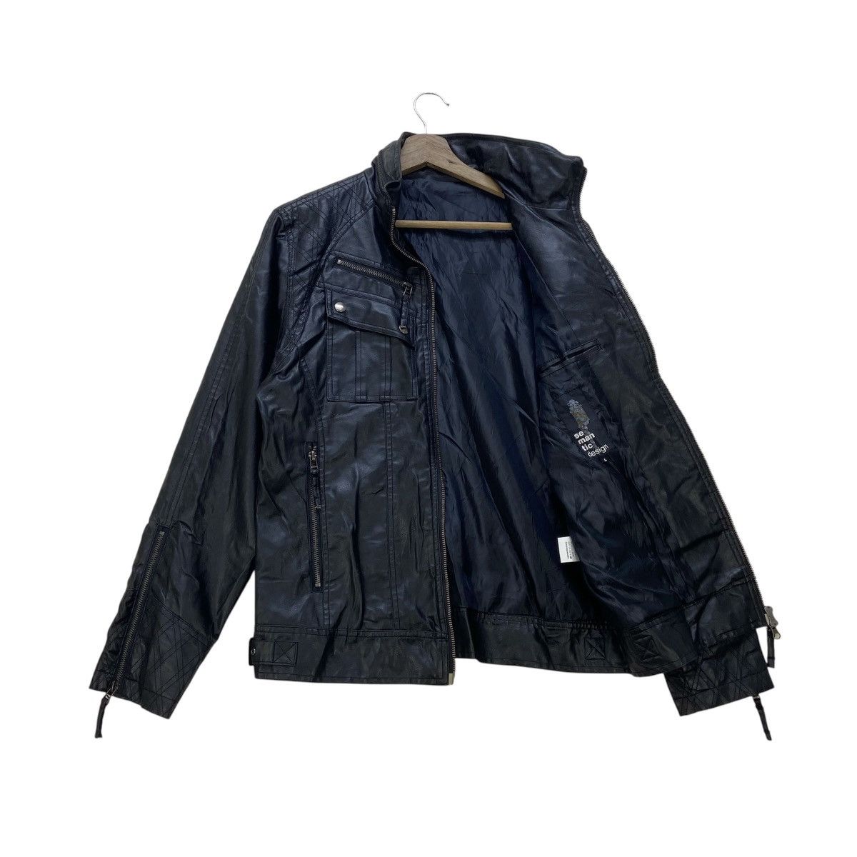 semanticdesign Japanese Brand Semantic Design Synthetic Leather BikerJacket Size US S / EU 44-46 / 1 - 3 Thumbnail