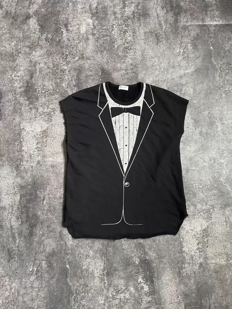 Saint Laurent Paris Saint Laurent Paris Bow Tie Frayed Edge Cut-off Vest Size US S / EU 44-46 / 1 - 1 Thumbnail