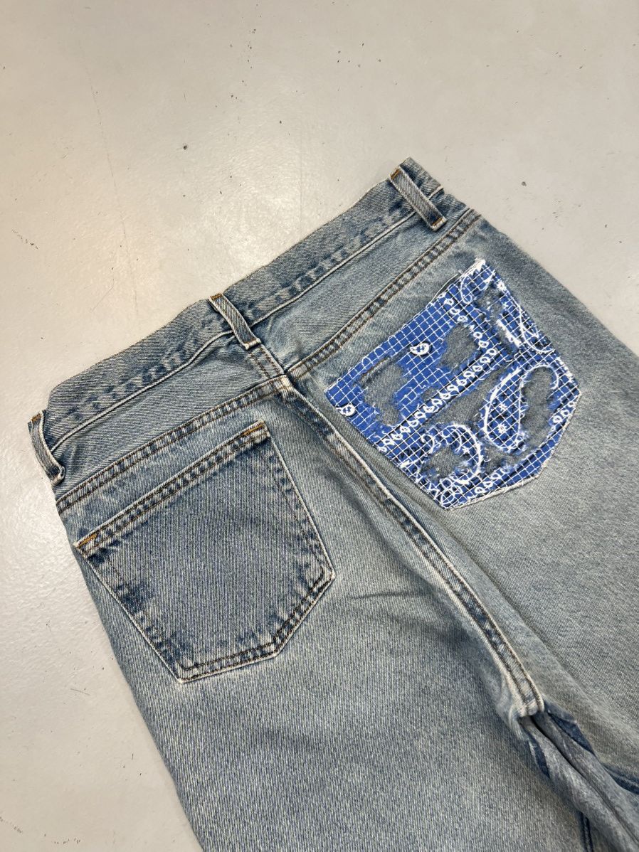 Levi's 1OF1 uncycled faded glory bandana patch stitch jort Size US 30 / EU 46 - 5 Thumbnail