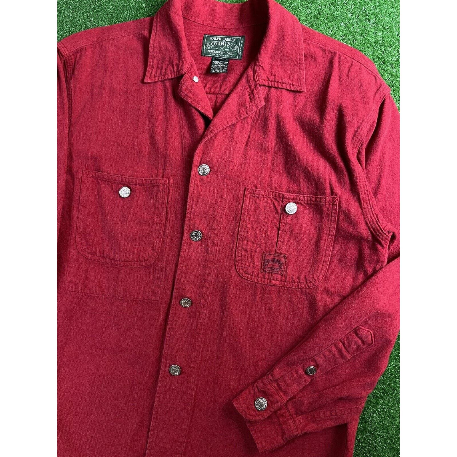 image of Polo Ralph Lauren Vintage Ralph Laurent Polo Country Medium Button Work Shirt in Red (Size Small)