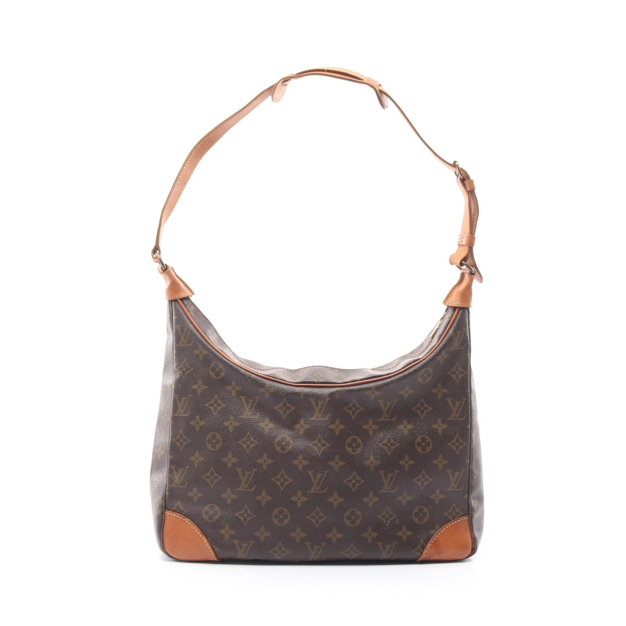 Louis Vuitton Boulogne 35 Monogram Shoulder Bag Leather Brown, Women's