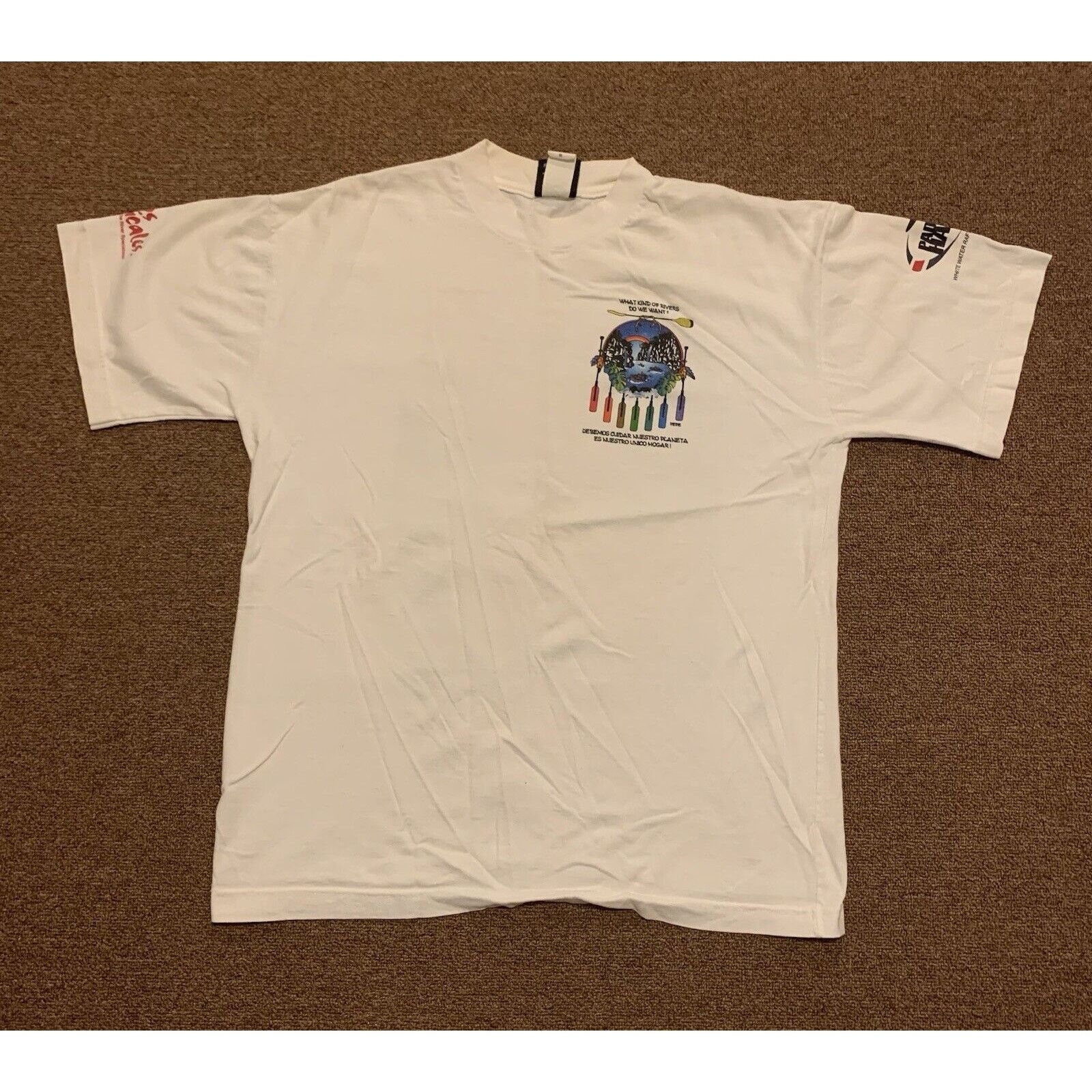 The Unbranded Brand Vintage Costa Rica Rafting River White T Shirt Men M Cotton Size US M / EU 48-50 / 2 - 7 Thumbnail