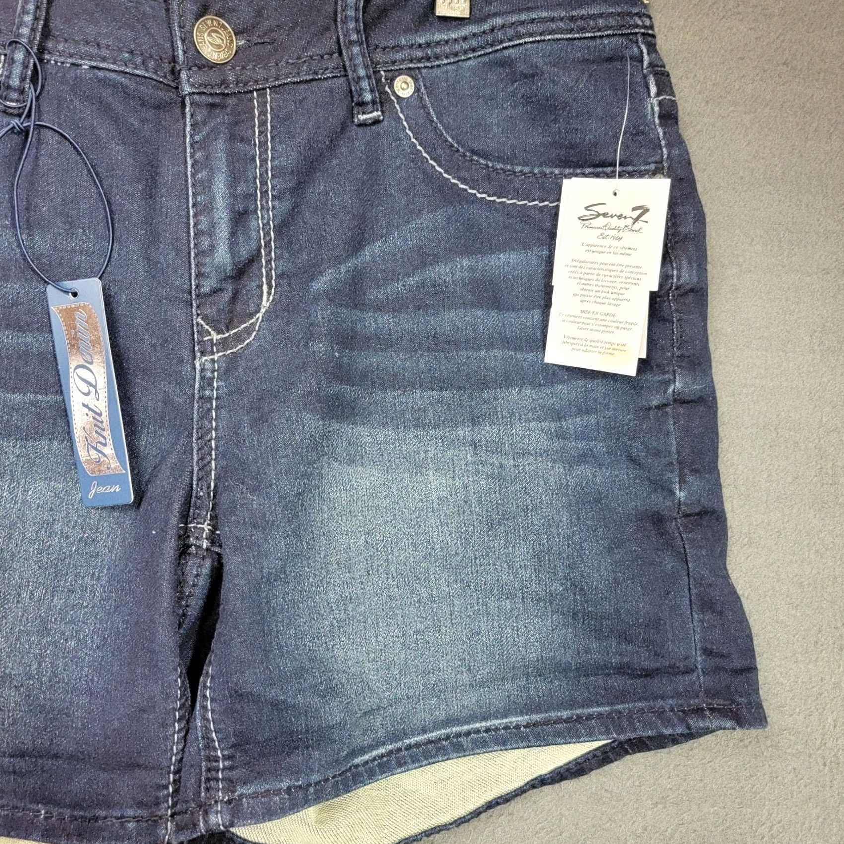 Vintage Seven7 Shorts womens Sz: 12 Blue Denim Jeans new with tags Size 34" / US 12 / IT 48 - 7 Thumbnail