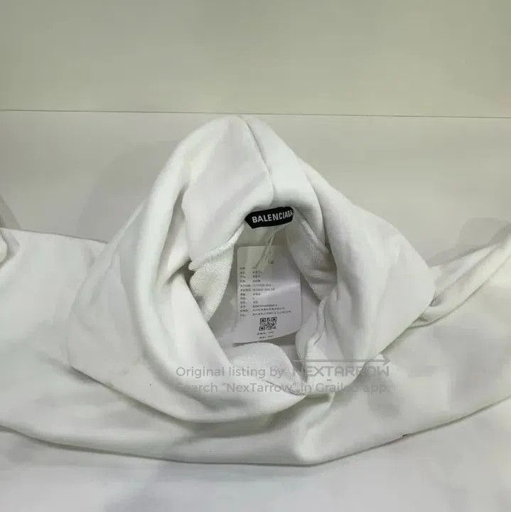 Balenciaga Balenciaga White Long Sleeve Hoodie with Logo. Size US S / EU 44-46 / 1 - 7 Thumbnail