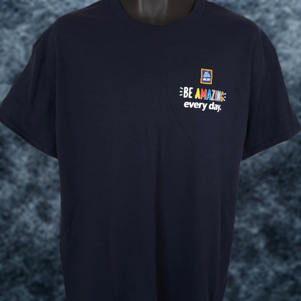 Gildan Aldi T Shirt Mens Blue Large Be Amazing Every Day Grocery Store Nike? Size US L / EU 52-54 / 3 - 1 Thumbnail
