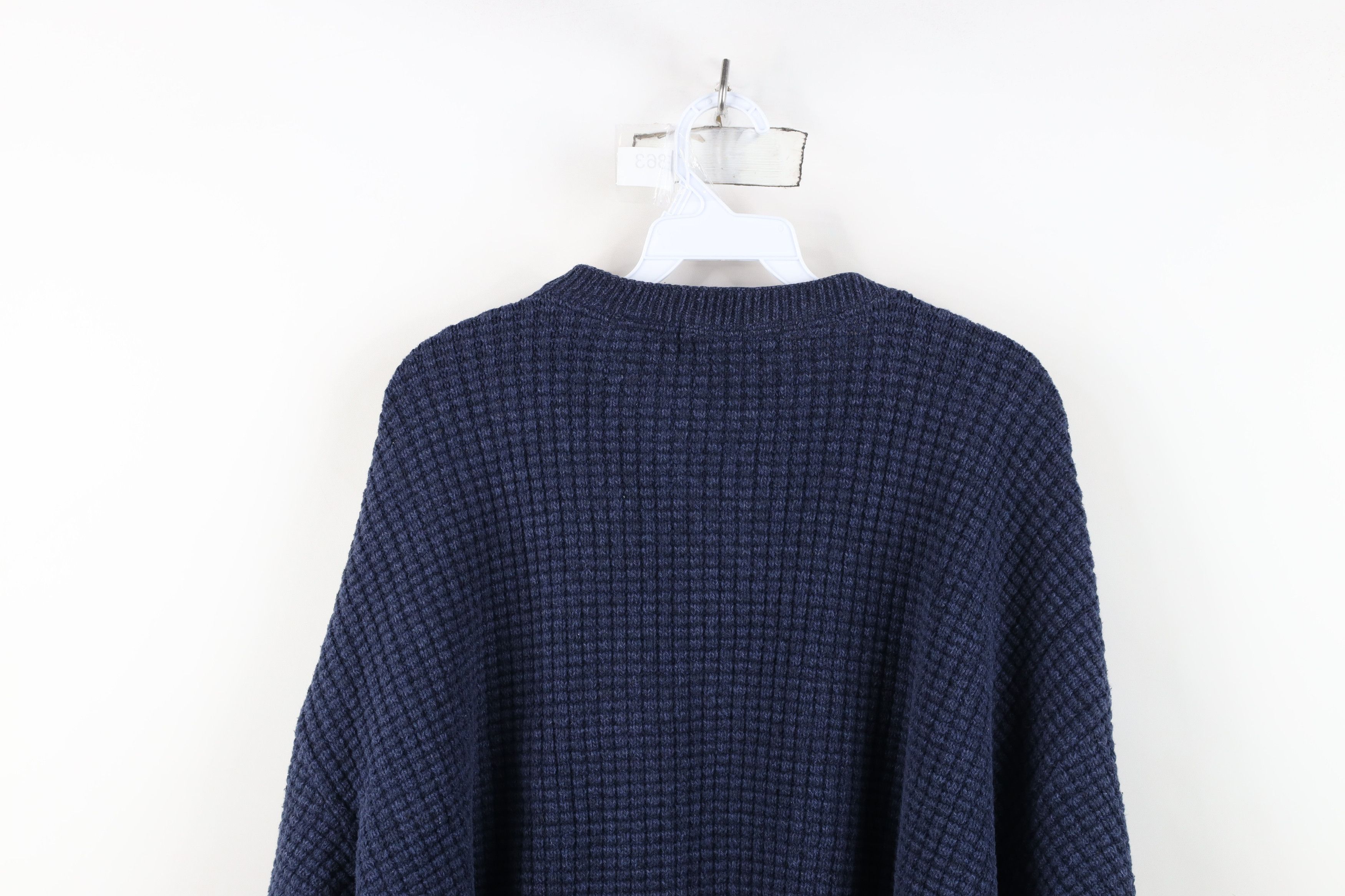 Vintage Vintage 90s Streetwear Thermal Waffle Knit Henley Sweater Size US XXL / EU 58 / 5 - 11 Thumbnail