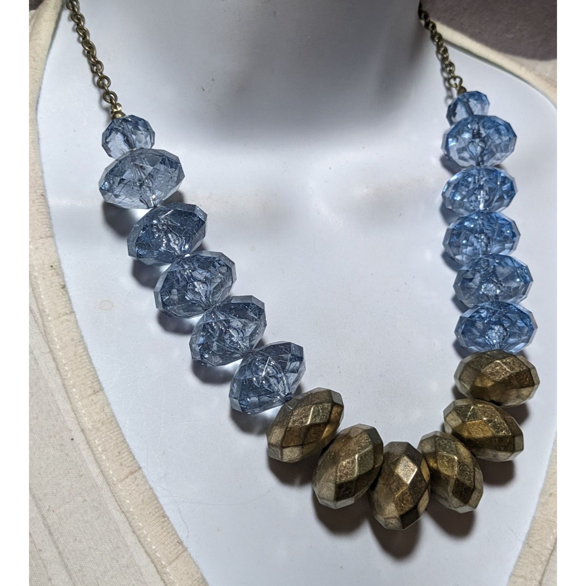 Other Retro Chunky Blue And Gold Beaded Necklace Size ONE SIZE - 6 Thumbnail