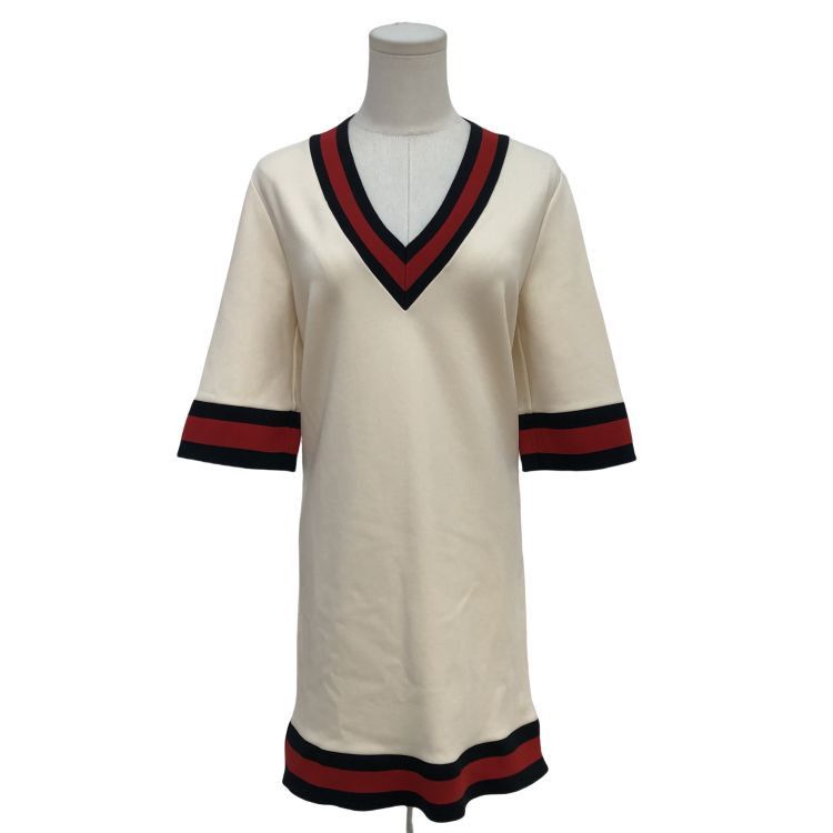 Gucci Gucci Striped Trim Mini Dress Size S Size S / US 4 / IT 40 - 1 Thumbnail