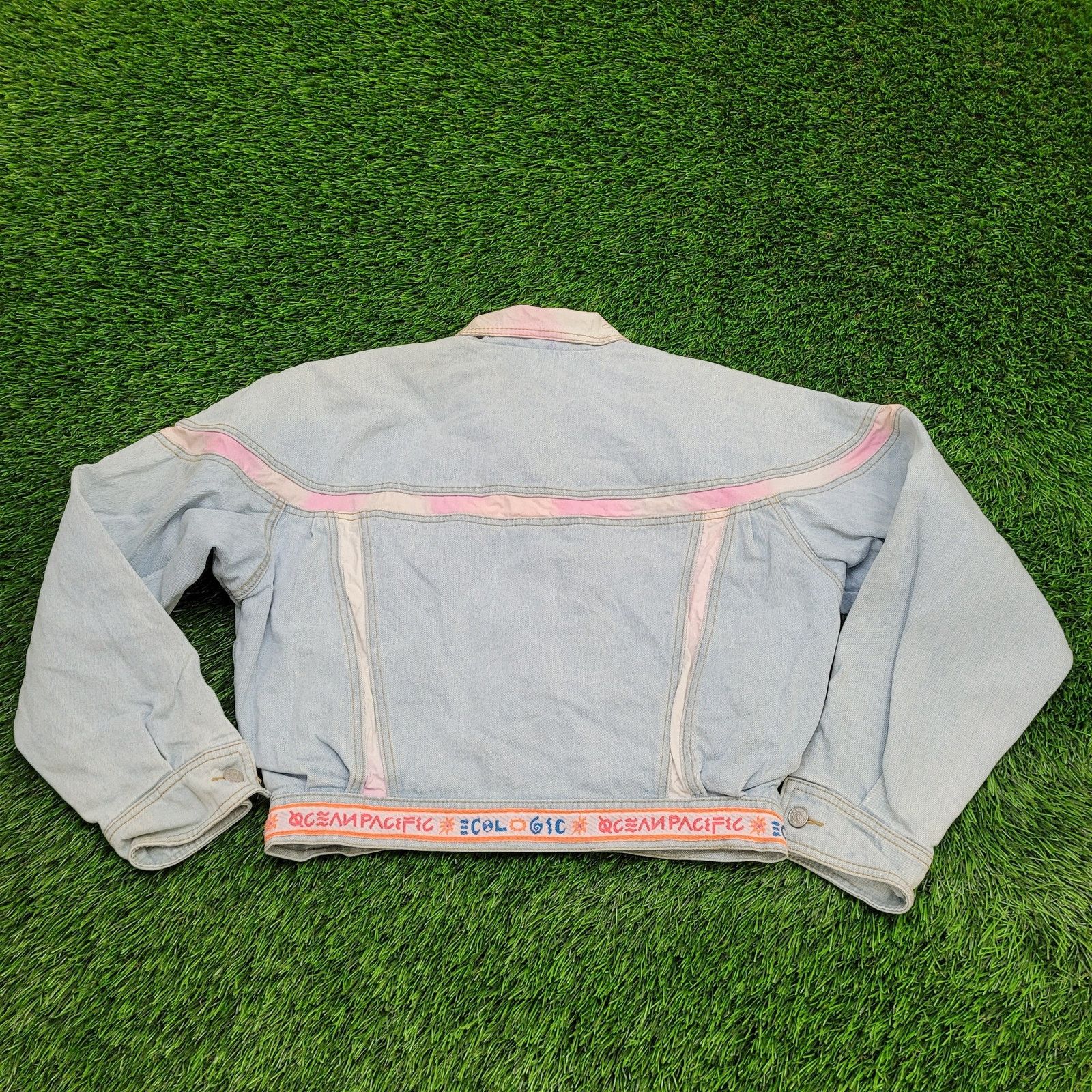 Ocean Pacific Vintage 90s OP Cropped Denim Jacket Womens Small 21x19 Baggy Size S / US 4 / IT 40 - 2 Thumbnail