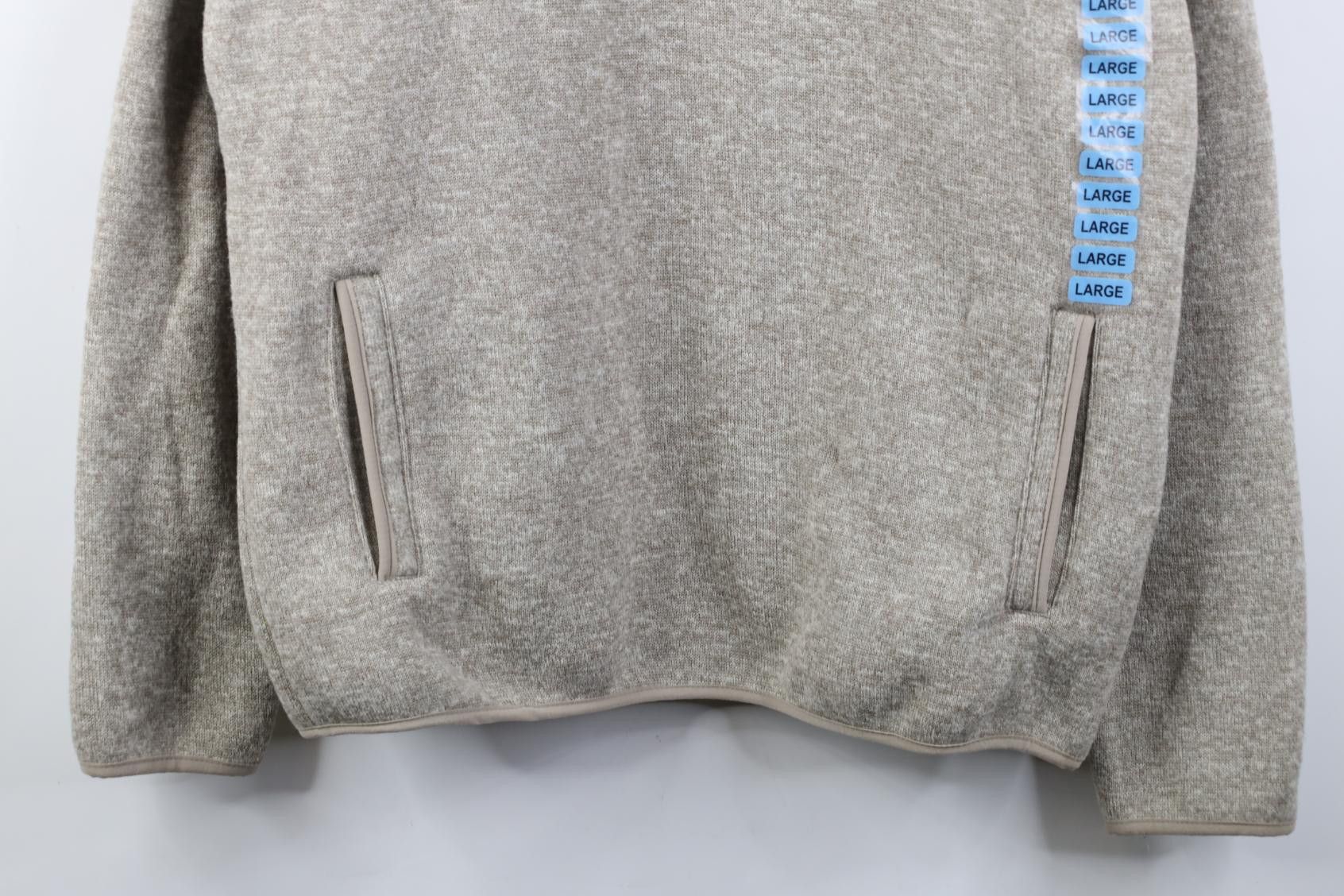 Eddie Bauer Deadstock Y2K Eddie Bauer Fleece Knit 1/4 Zip Sweater Beige Size US L / EU 52-54 / 3 - 3 Thumbnail