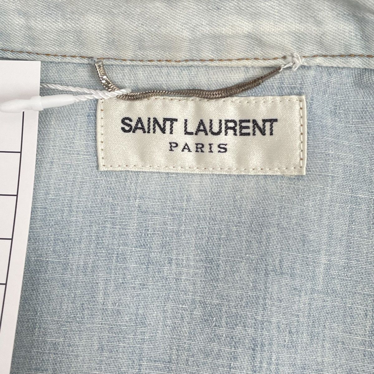 Yves Saint Laurent Yves Saint Laurent Light Blue Rivet Long Sleeve Shirt K26WX Size US S / EU 44-46 / 1 - 8 Thumbnail