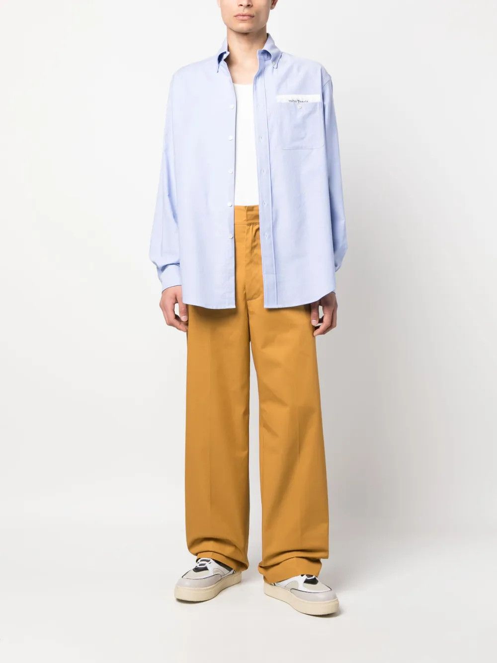 Palm Angels o1y0325 Logo Solid Color Shirt in Blue Size US M / EU 48-50 / 2 - 5 Thumbnail