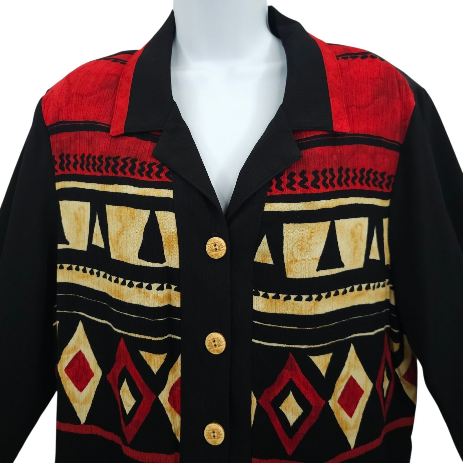 Other Nancy Bolen City Girl Shirt 18 Geo Vintage 90s Tribal Print Size XXL / US 16-18 / IT 52-54 - 12 Thumbnail