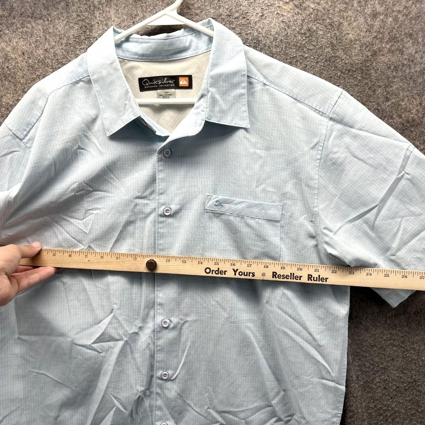 Quiksilver Quiksilver Waterman Shirt Mens Large Light Blue Short Sleeve Button Casual Size US L / EU 52-54 / 3 - 5 Thumbnail