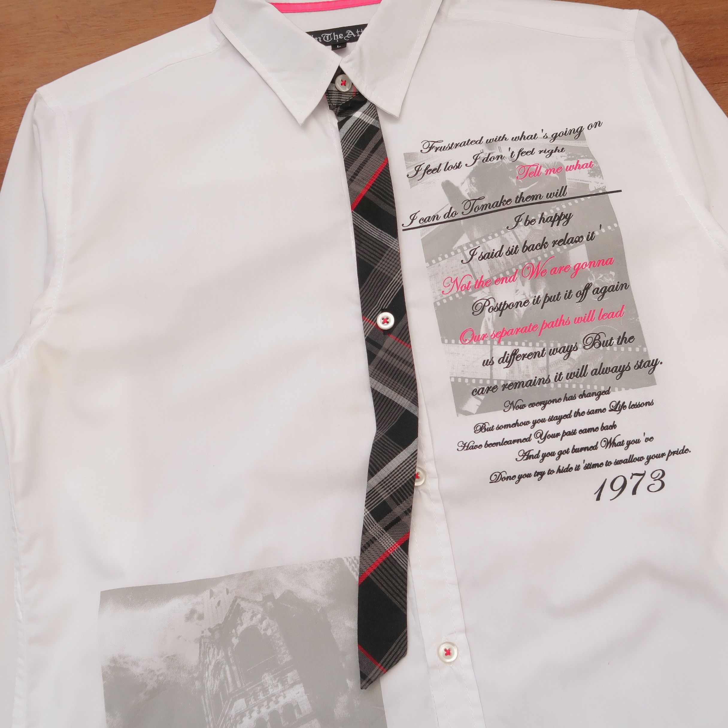 Japanese Brand 1990s If Six Was Nine In The Attic Punk Poem Shirt Tie Size US M / EU 48-50 / 2 - 7 Thumbnail