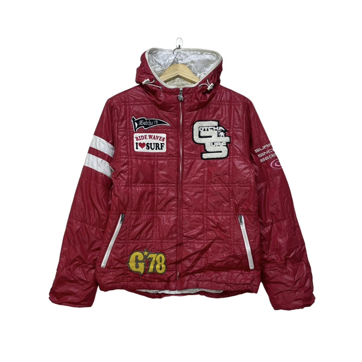 Gotcha Vintage Gotcha Puffer Surf Hooded Jacket Size US M / EU 48-50 / 2 - 2 Thumbnail