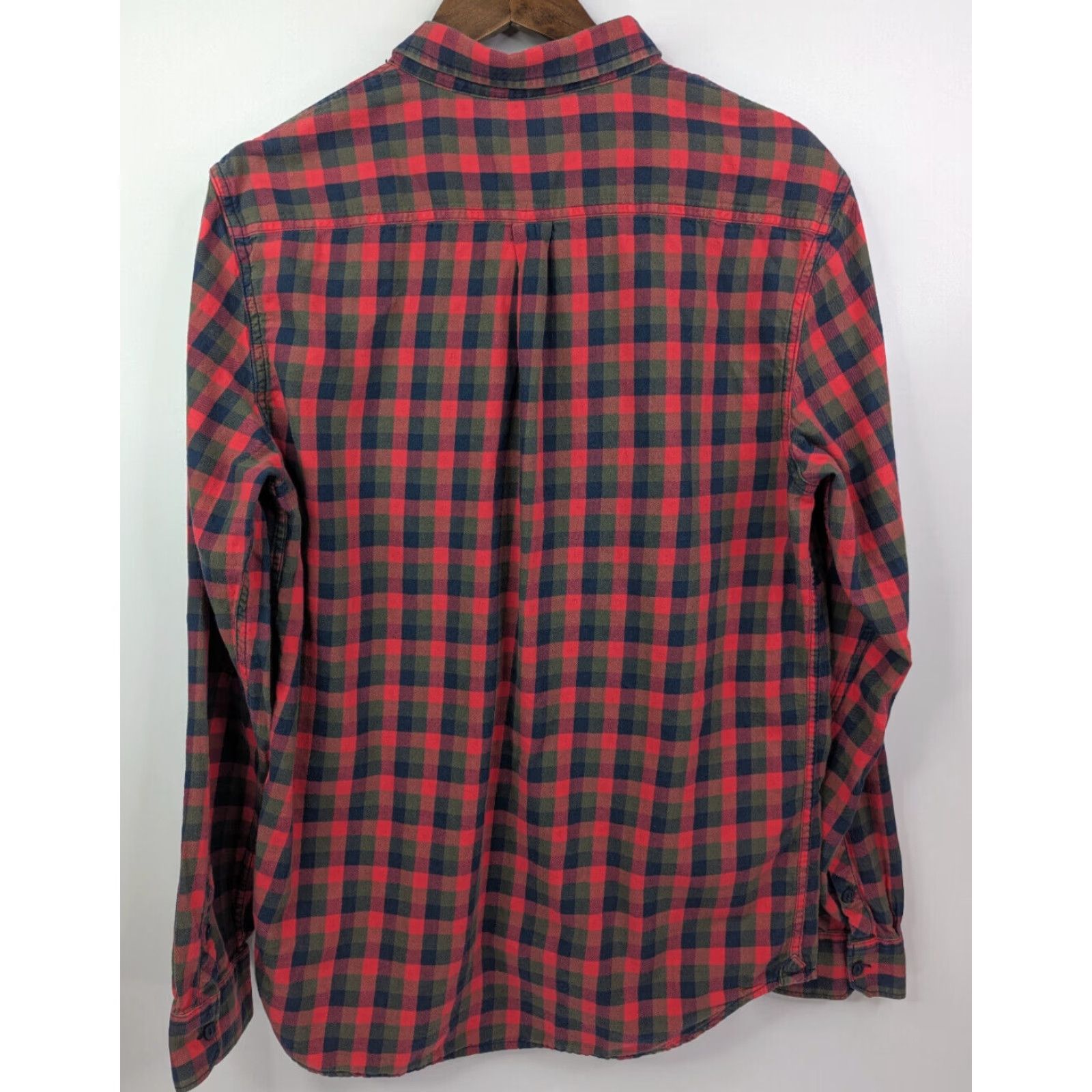 FRED Vans Shirt Mens Large Red Plaid Flannel Button Up Long Sleeve Tailored Fit Size US L / EU 52-54 / 3 - 3 Thumbnail