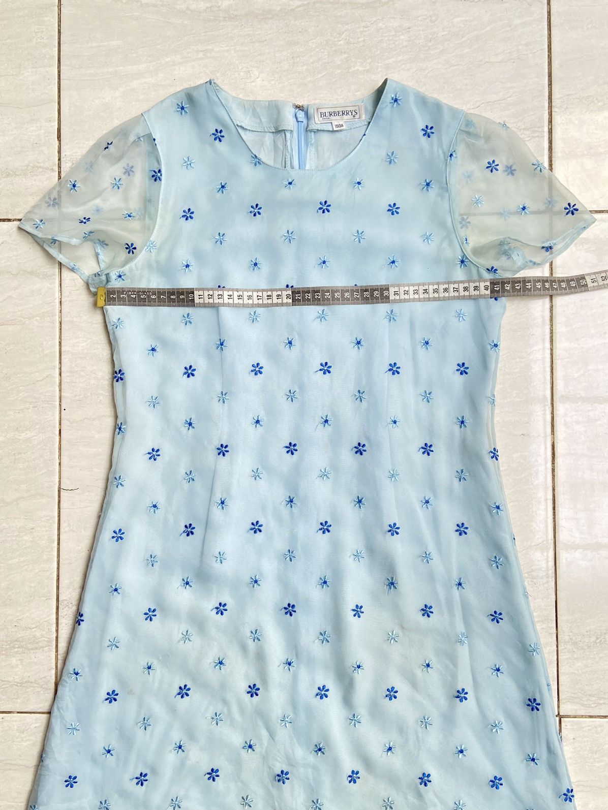 Burberry BURBERRY Blue Midi Dress Size XS / US 0-2 / IT 36-38 - 8 Thumbnail