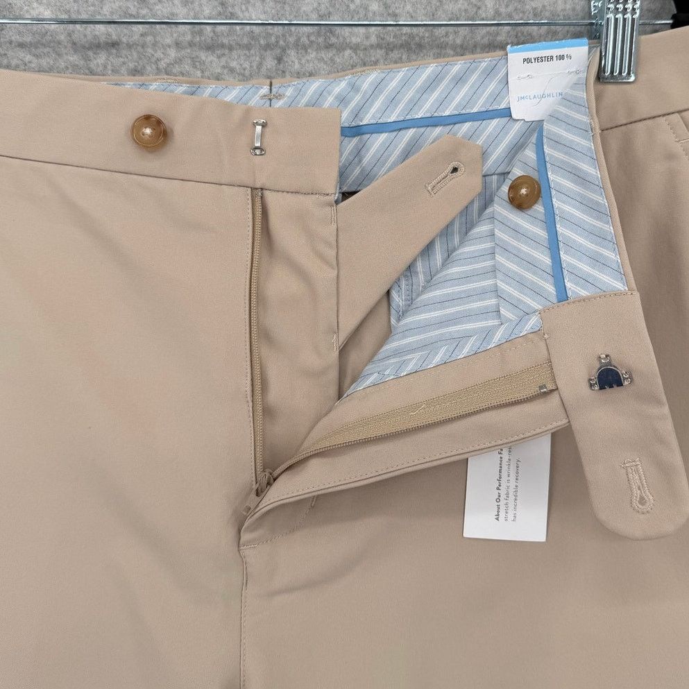 J.McLaughlin NWT J. McLaughlin Bradley Khaki Beige Solid Flat Front Short Size US 38 / EU 54 - 2 Thumbnail