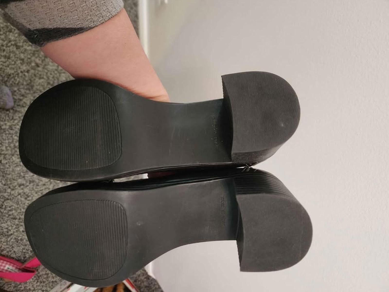 Other Black Low Heel Loafers with Contrast Stitching Size US 9.5 / IT 39.5 - 3 Thumbnail