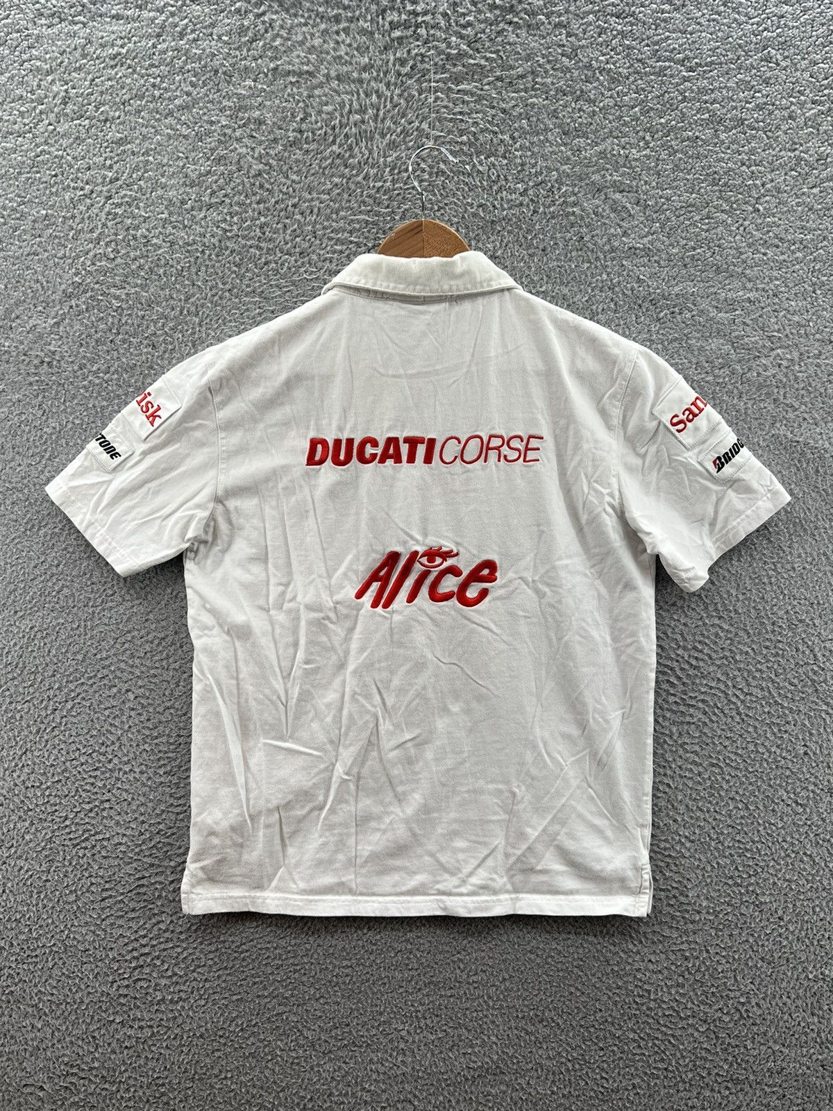 Ducati Vintage Ducati Corse Alice Racing Polo White Polo Sz. Medium Size US M / EU 48-50 / 2 - 2 Thumbnail