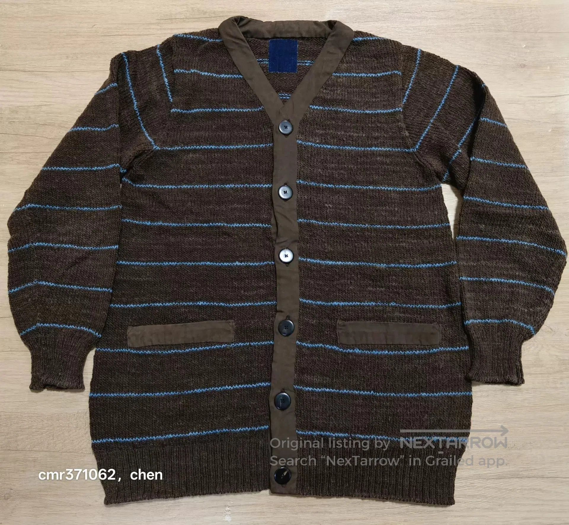 Visvim Brown Striped Button. Size US S / EU 44-46 / 1 - 1 Thumbnail