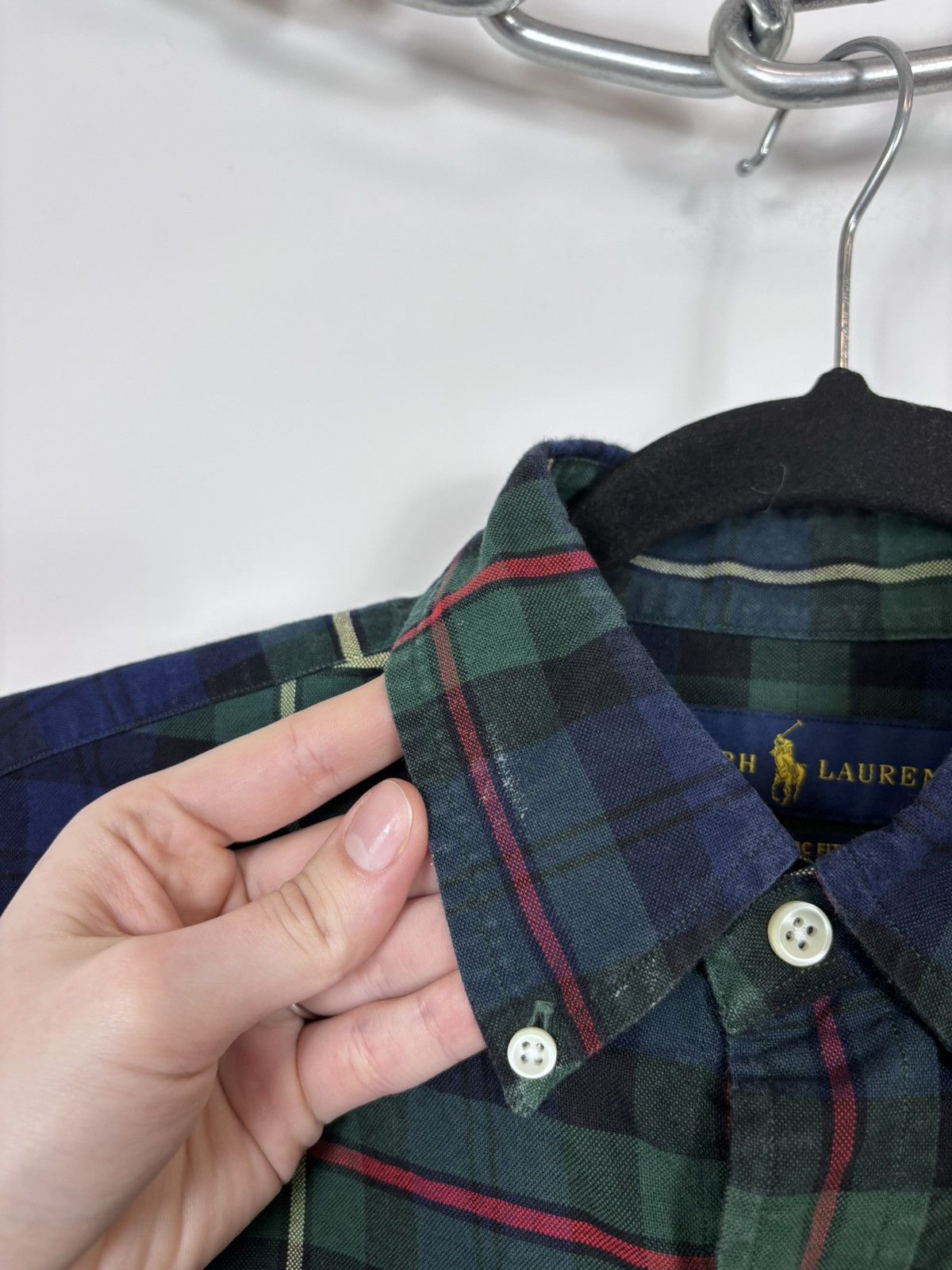 Ralph Lauren Ralph Lauren Men’s Blue Green Tartan Plaid Long Sleeve Shirt Size US XS / EU 42 / 0 - 13 Thumbnail