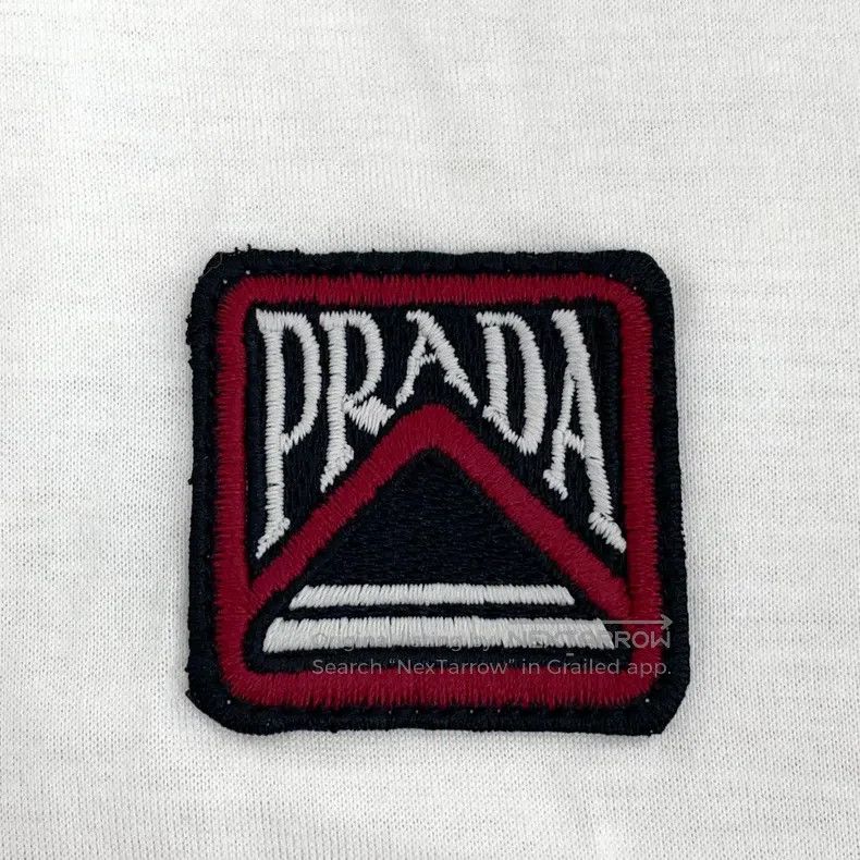 Prada Prada White logo embroidered cotton round-neck short-sleev Size US S / EU 44-46 / 1 - 5 Thumbnail