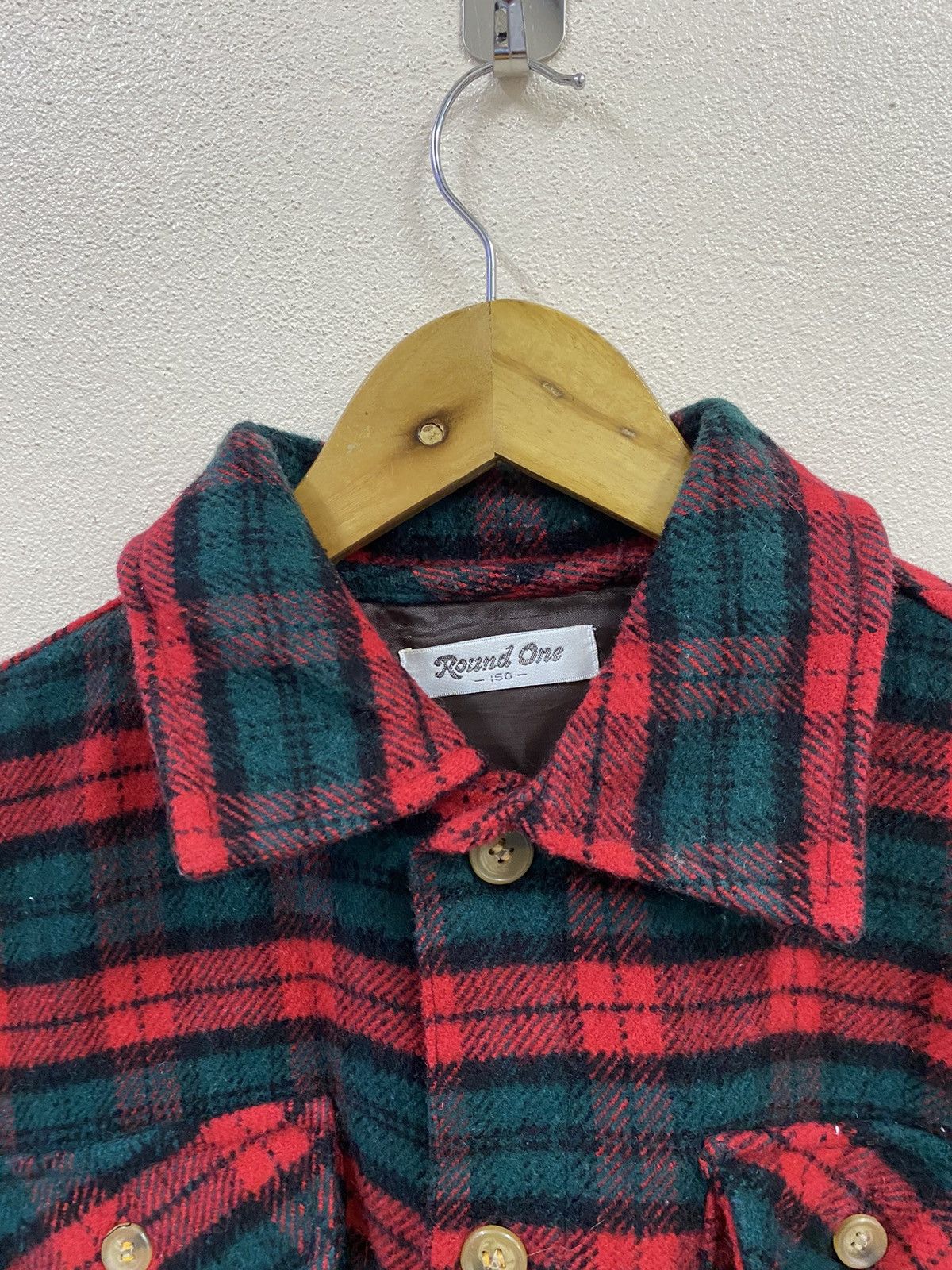 Japanese Brand Round One Plaid Wool Jacket Size US M / EU 48-50 / 2 - 6 Thumbnail