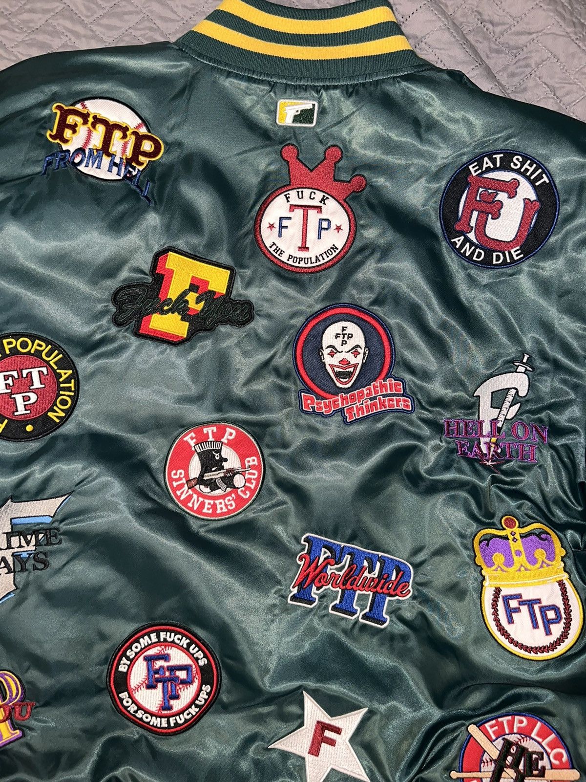 Fuck The Population FTP varsity jacket -Green Size US M / EU 48-50 / 2 - 6 Thumbnail