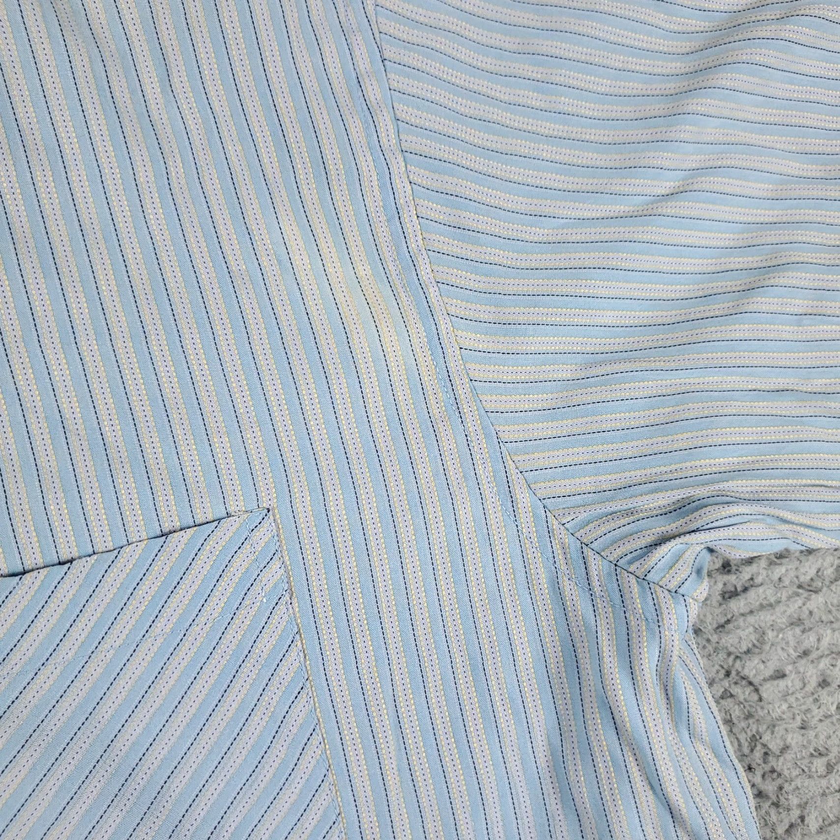 BUGATCHI Bugatchi Uomo Shirt Mens XL Blue Striped Button-Up Short Sleeve Casual Business Formal Party/Cocktail Travel Wedding Workwear Size US XL / EU 56 / 4 - 4 Thumbnail
