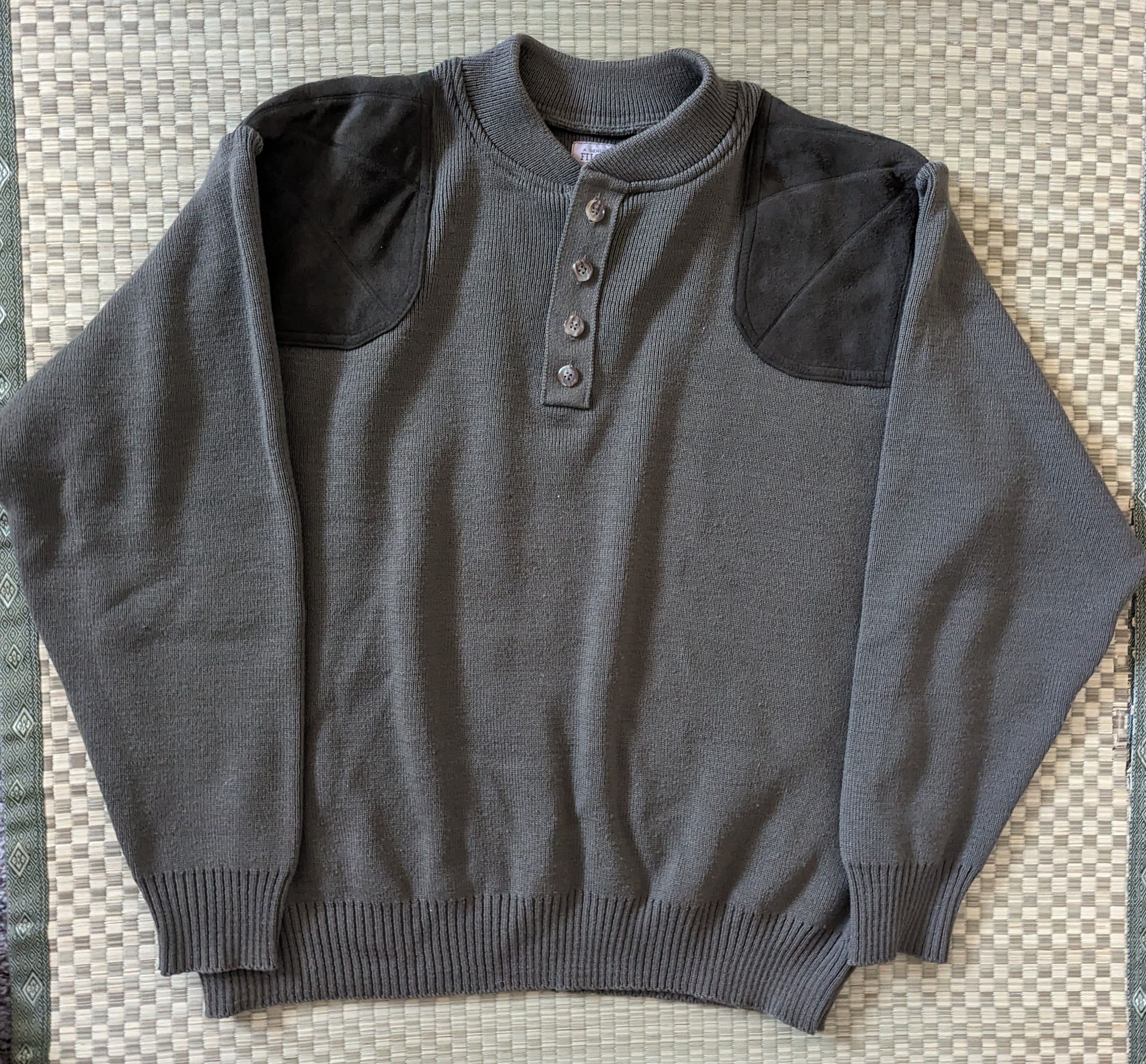 image of Filson Guide Henley Hunting Sweater Virgin Wool Made In Usa in Beige, Men's (Size XL)