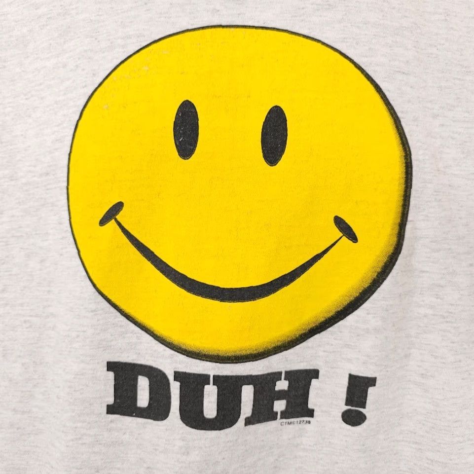 Vintage VINTAGE Oneita T-Shirt Mens XL Gray 90s Slang Duh Humor Funny Crew Neck Short Sleeve Shirt Mens (Gray) Size US XL / EU 56 / 4 - 3 Thumbnail