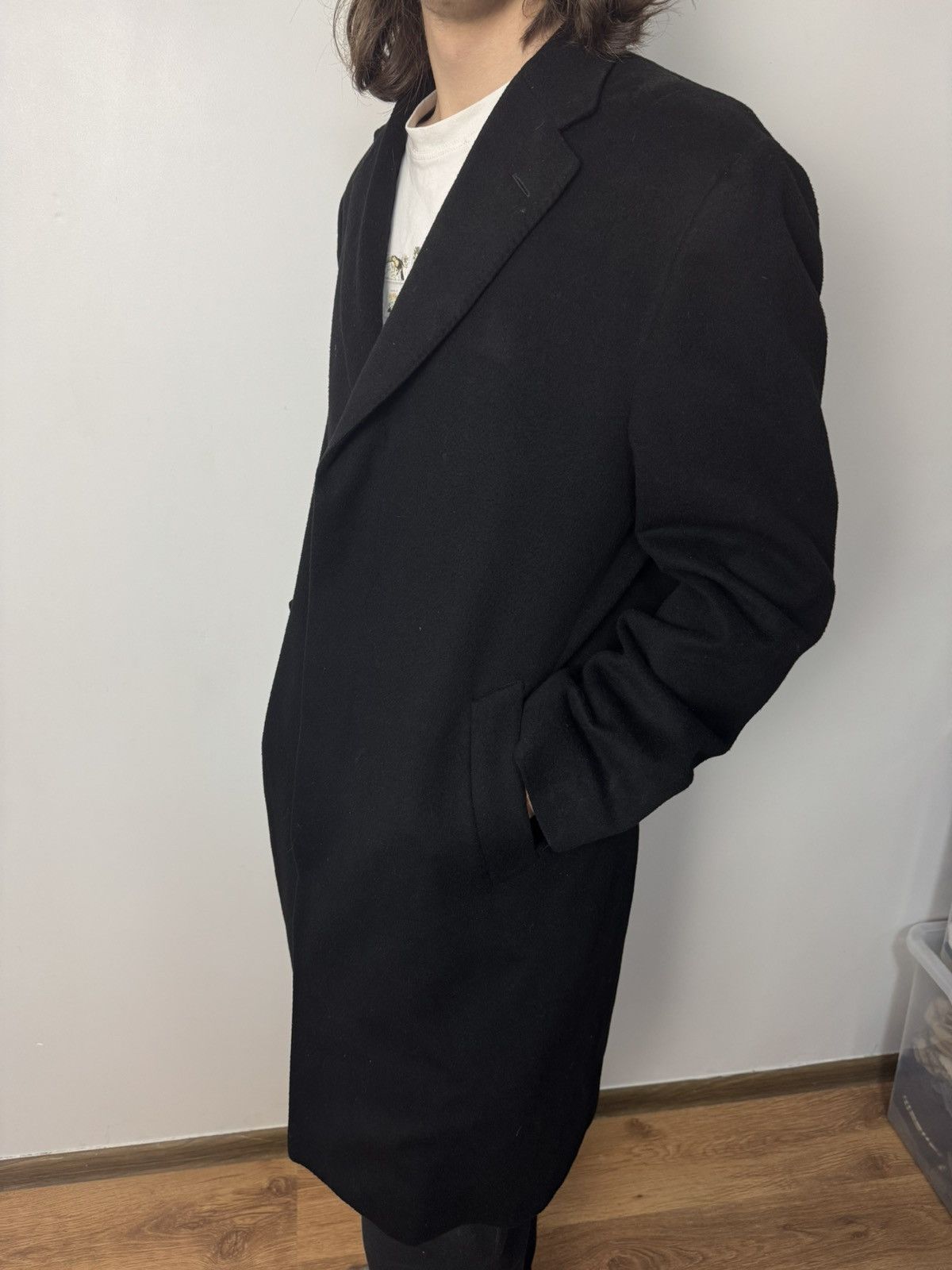 Corneliani Corneliani Black Virgin Wool Overcoat Made in Italy Size US L / EU 52-54 / 3 - 2 Thumbnail