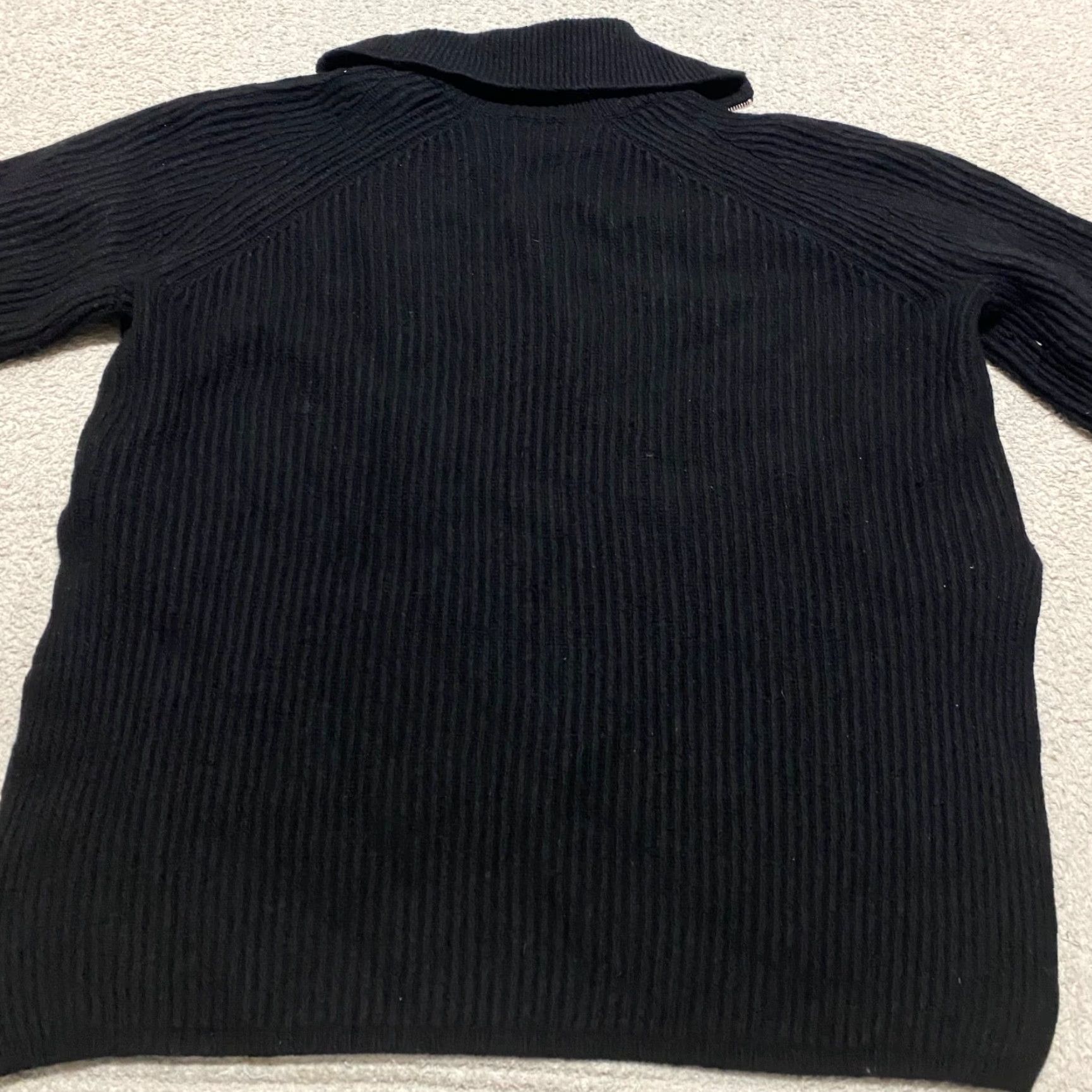 Reiss Reiss Sweater Women's L Black Ribbed Zip Pullover 1/4 Zip V-Neck Long Sleeve Knit Casual Winter Fall 3/4 Sleeve? Size L / US 10 / IT 46 - 2 Thumbnail