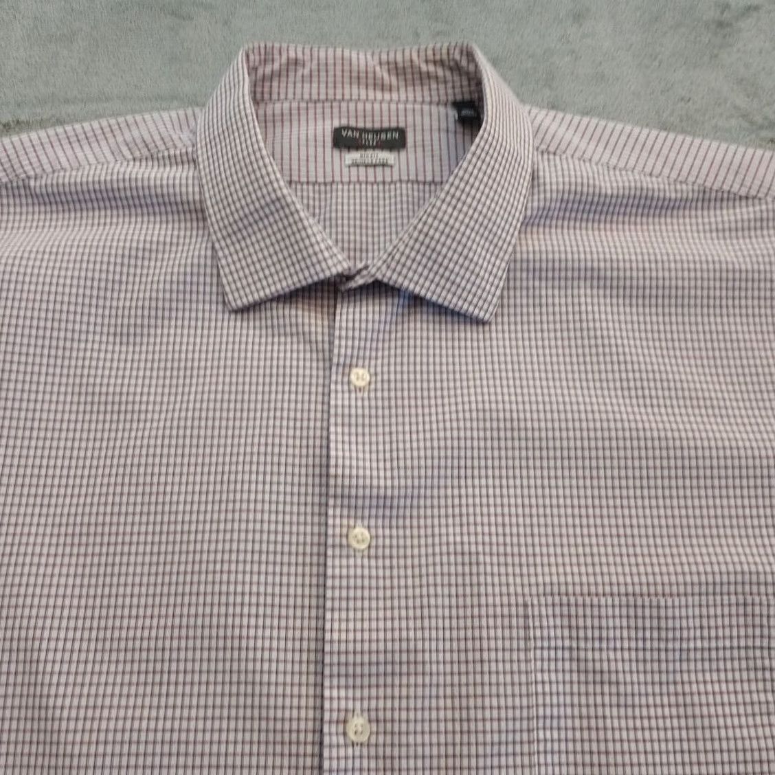 Van Heusen Van Heusen Shirt Mens 20 Pink Check Big Fit Long Sleeve Button-Up Mens Regular Size 20 Pink Check Van Heusen Shirt Size US XXL / EU 58 / 5 - 2 Thumbnail