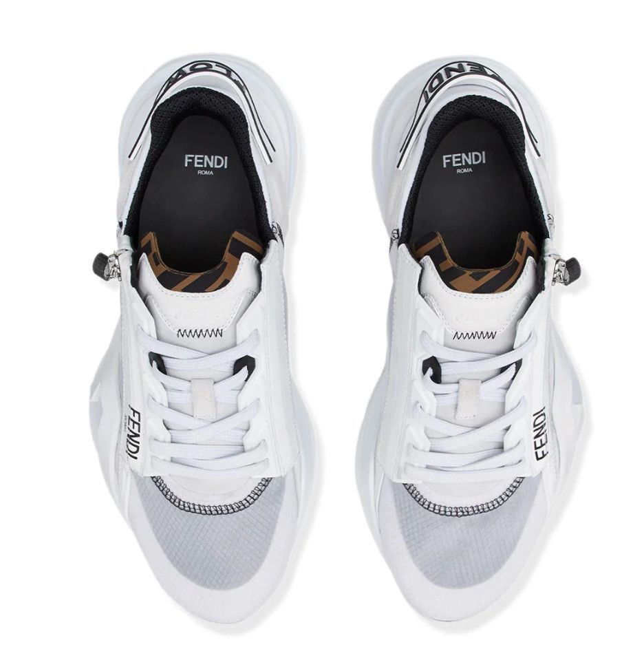 Fendi o1w1db10825 7E1392 Flow Low-Top Sneakers in White Size US 10 / EU 43 - 3 Thumbnail
