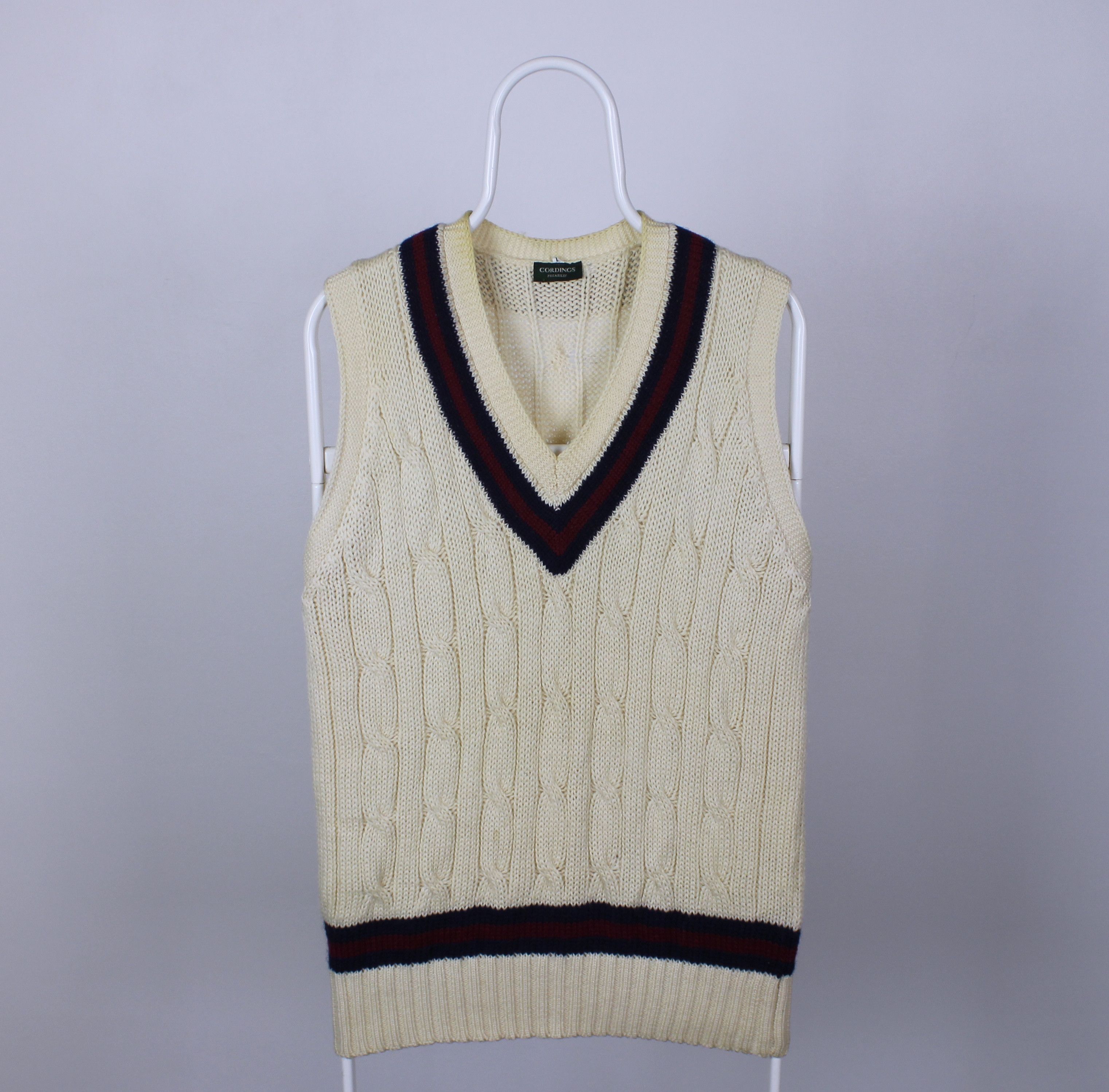 Vintage Cordings of Picadilly vest men wool heavy L beige cream Size US L / EU 52-54 / 3 - 1 Thumbnail
